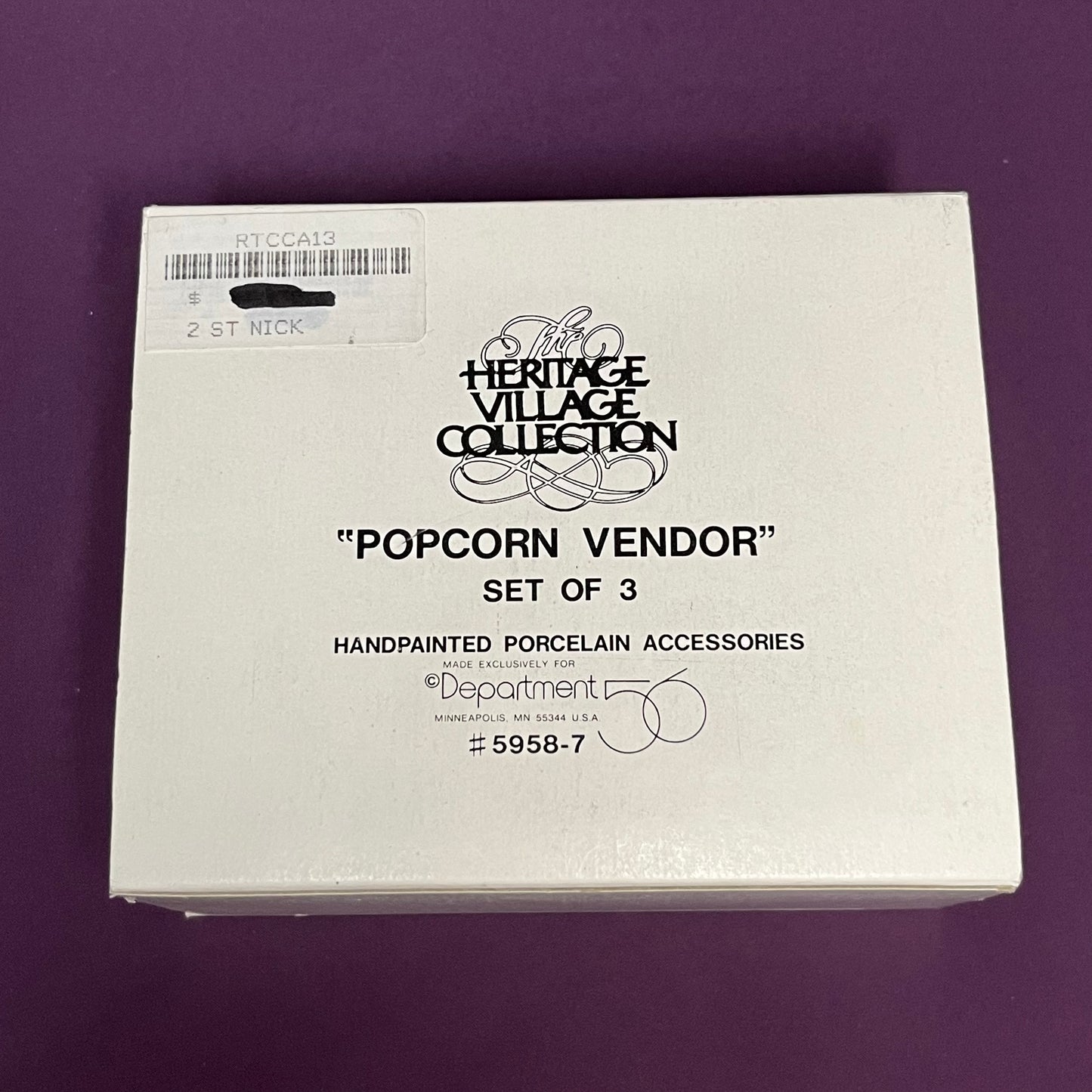 Popcorn Vendor, Department 56 Heritage Village Collection #59587