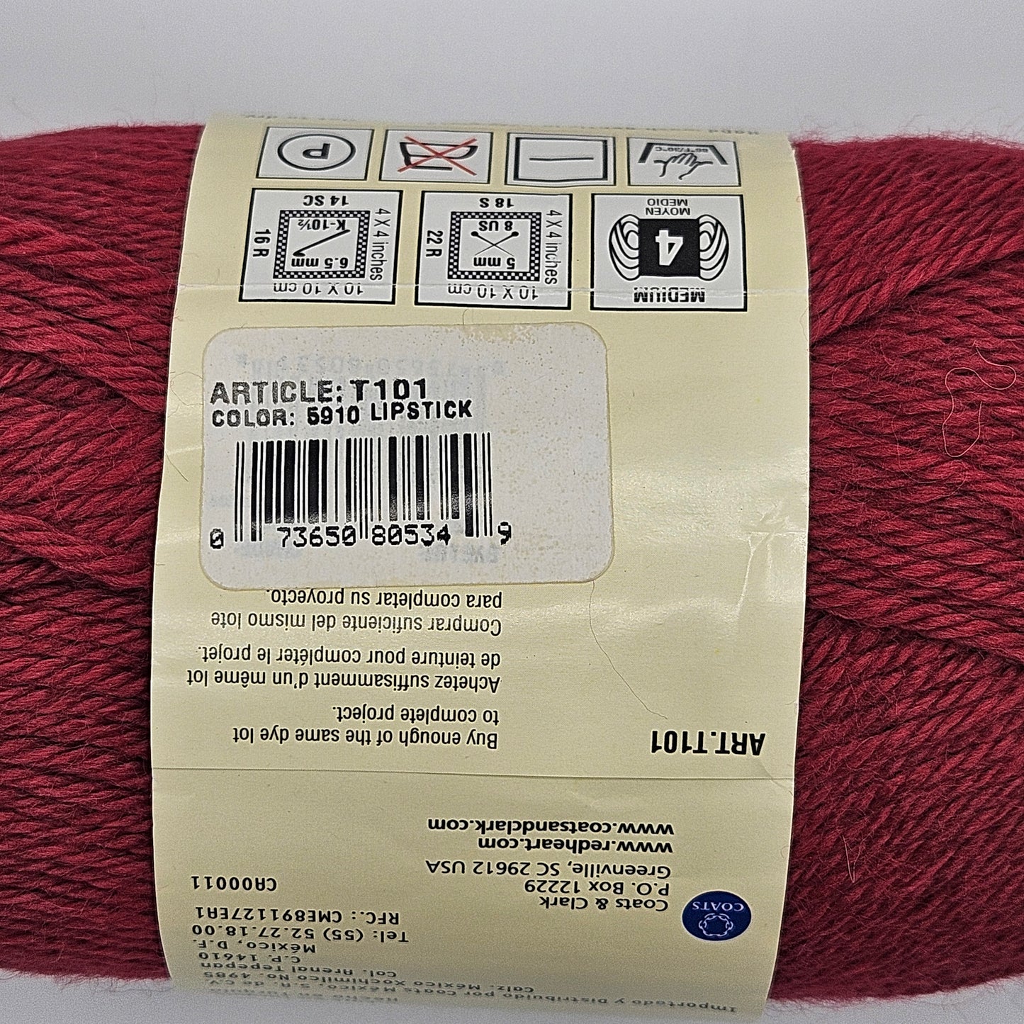 Red Heart Stitch Nation Bamboo Ewe yarn, 55% viscose 45% wool