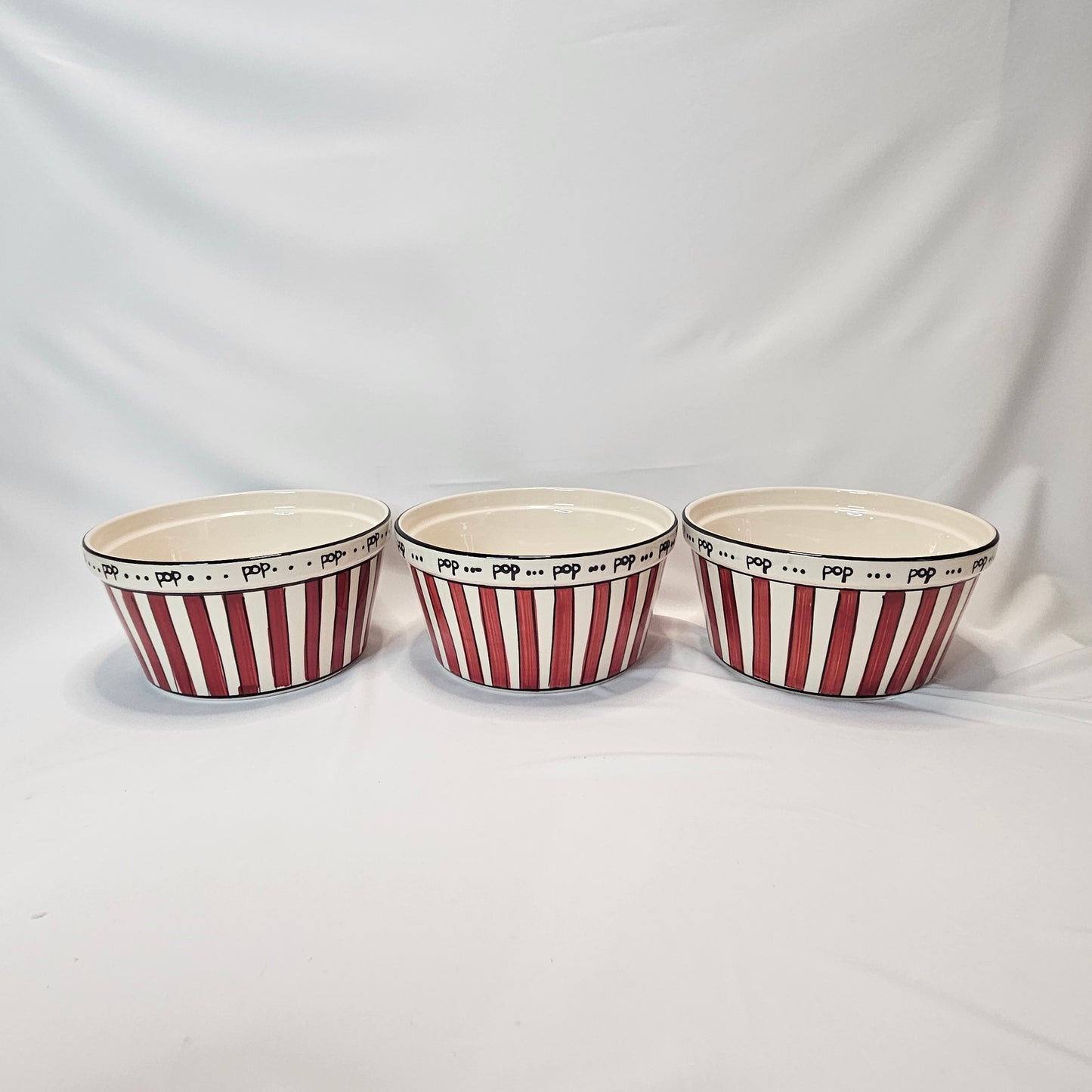 Popcorn Bowl Set, 1 large and 3 small ceramic bowls, Kitchen Prep 101, Tabletops Unlimited