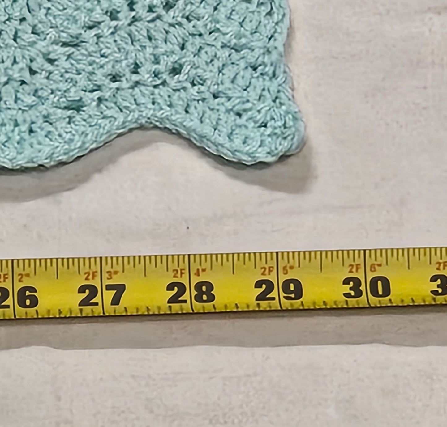 30" x 40" pastel green crochet blanket