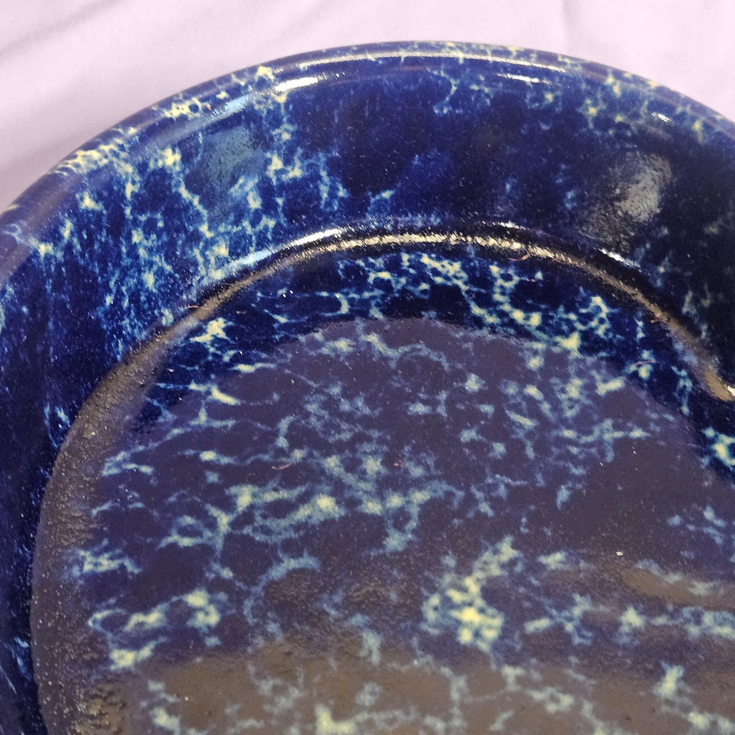 Bennington Potters 1951dg Blue Agate heart shaped 12" baking dish