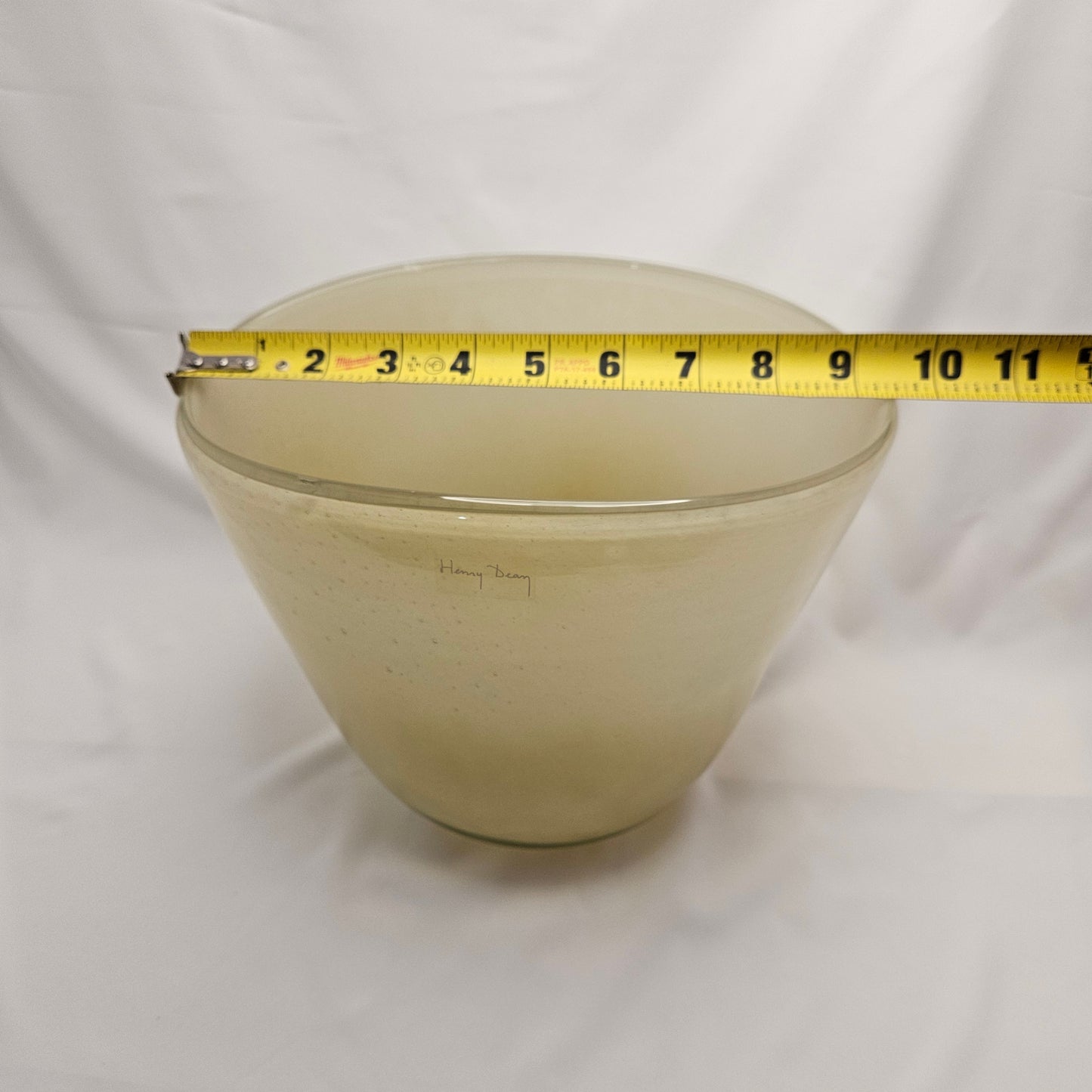 Henry Dean Large Glass Vase, signed