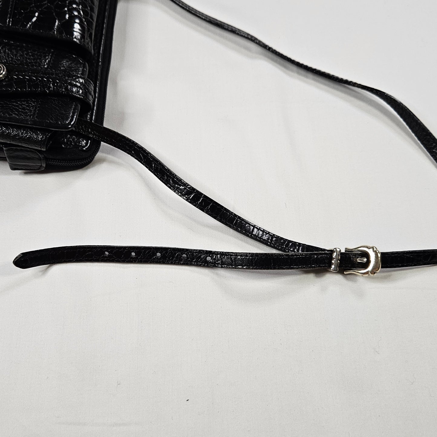 Vintage Brighton crossbody bag, pebbled leather with floral interior