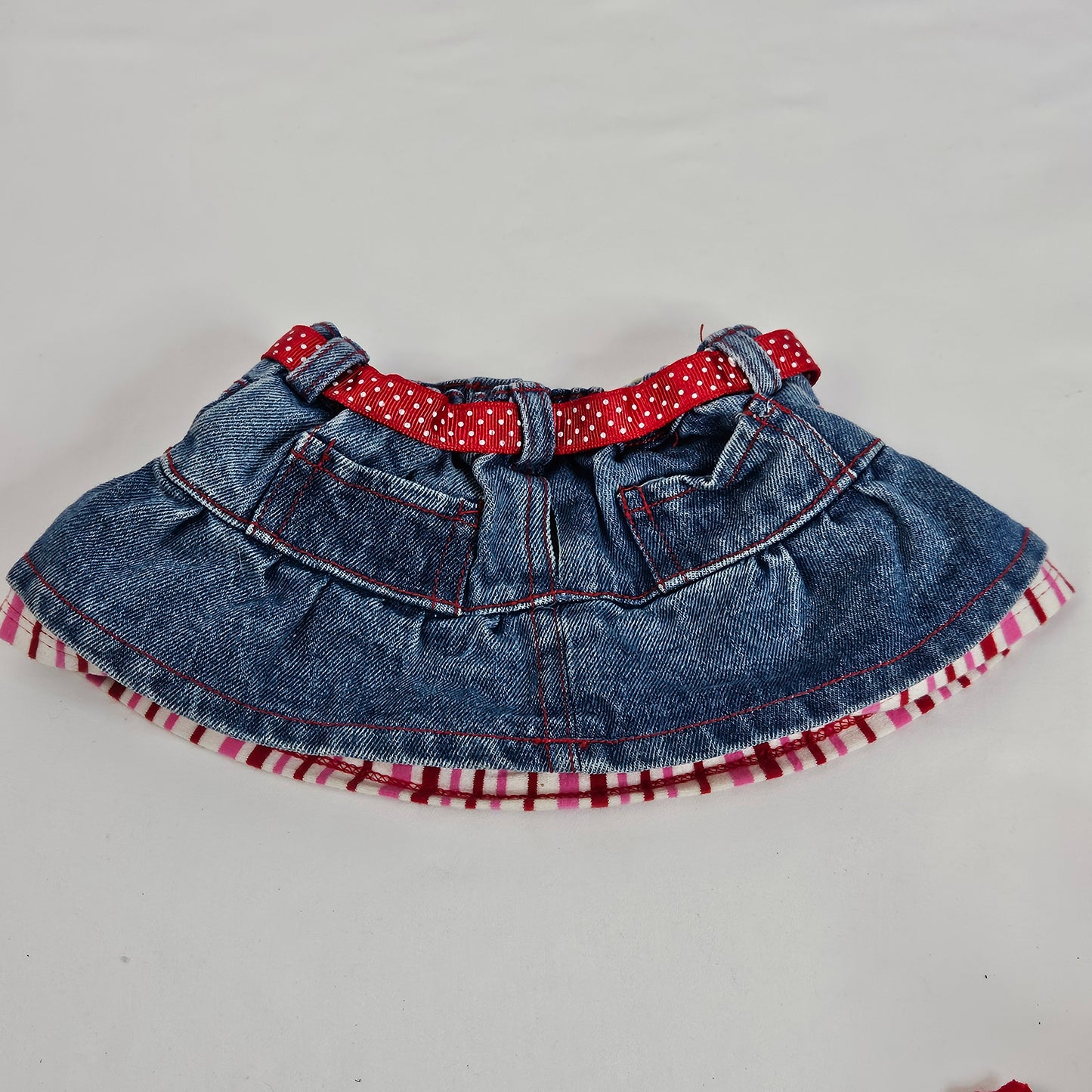 Build-A-Bear Love denim skirt and halter top