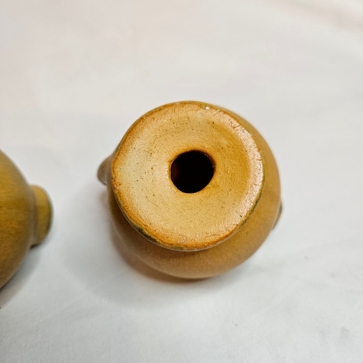 Niloak Pottery, vintage round salt and pepper shakers, 1940s