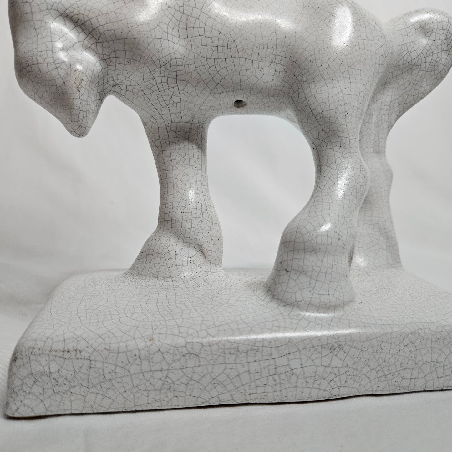 Niloak Trojan Horse from the 1930s, white with beautiful crazing