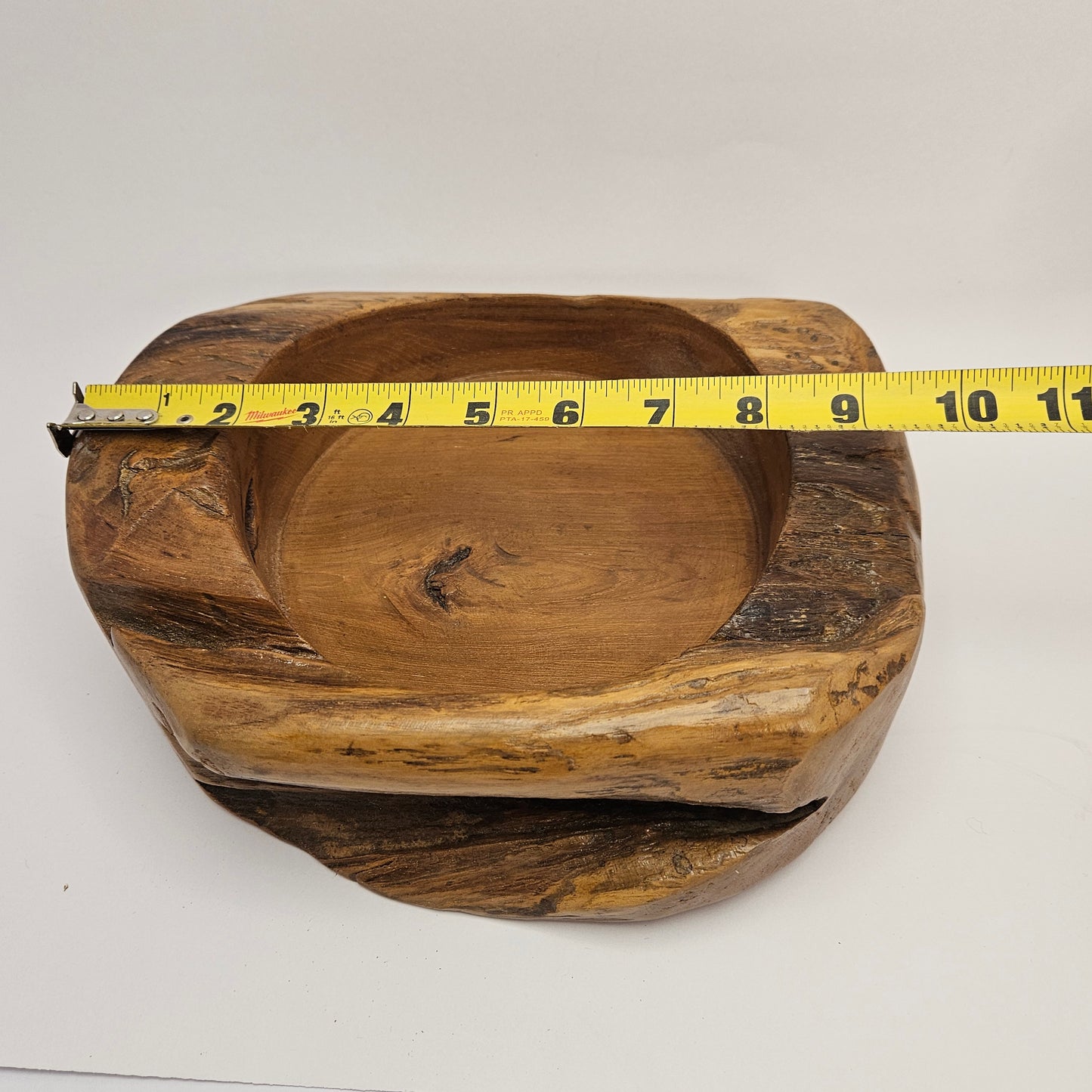 Vintage British Gardens teak bowl, 9.5x8x4 inches with 6 inch interior