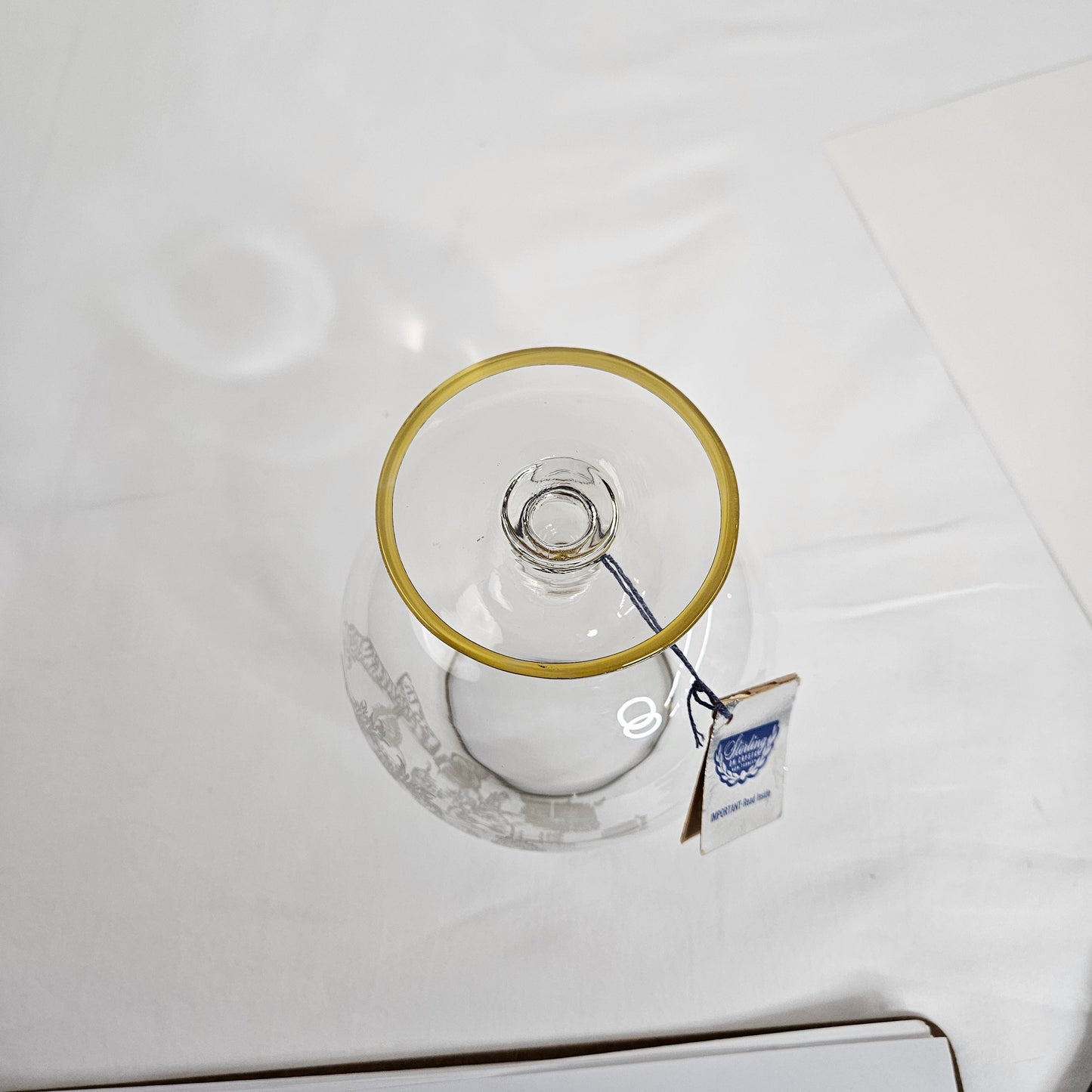Sterling silver on crystal 25th Anniversary glass by Silver City Glass
