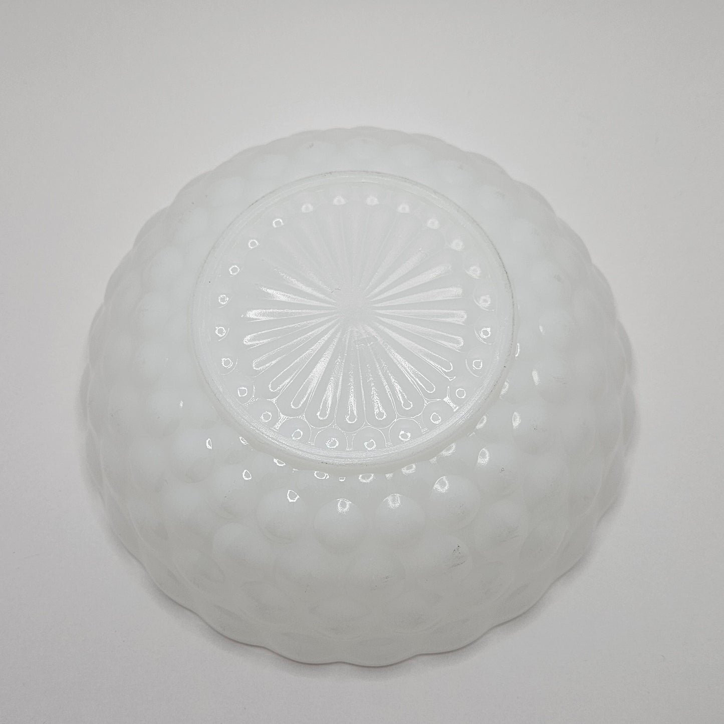 Anchor Hocking Fire King Bubble Bowl White Milk Glass Serving Dish 8.25"