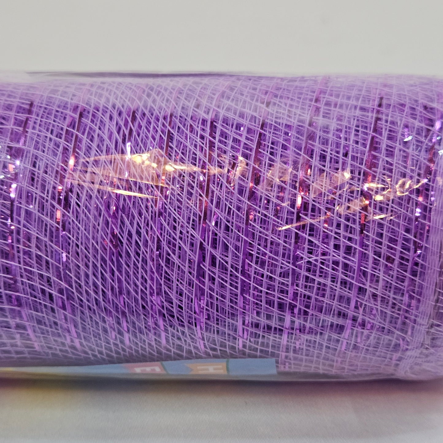 Purple decorative mesh 6 inch ribbon with metallic accent by Greenbrier Int'l, 2 rolls