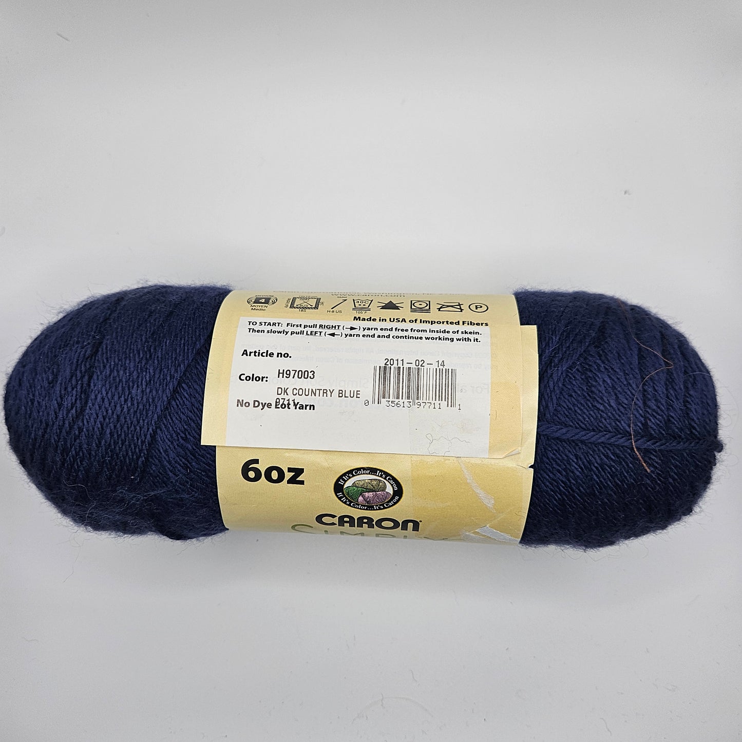 Caron Simply Soft Acrylic Yarn #9711 Dark Country Blue, Medium weight yarn