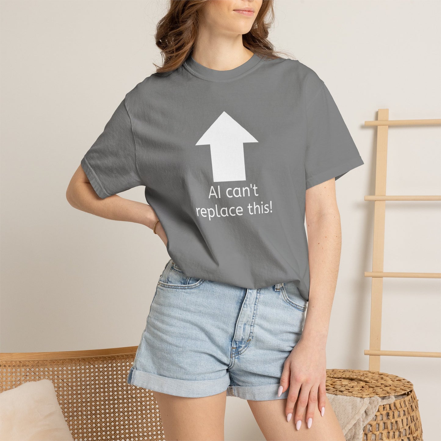 AI can't replace this! Unisex Garment-Dyed Short Sleeve T-shirt