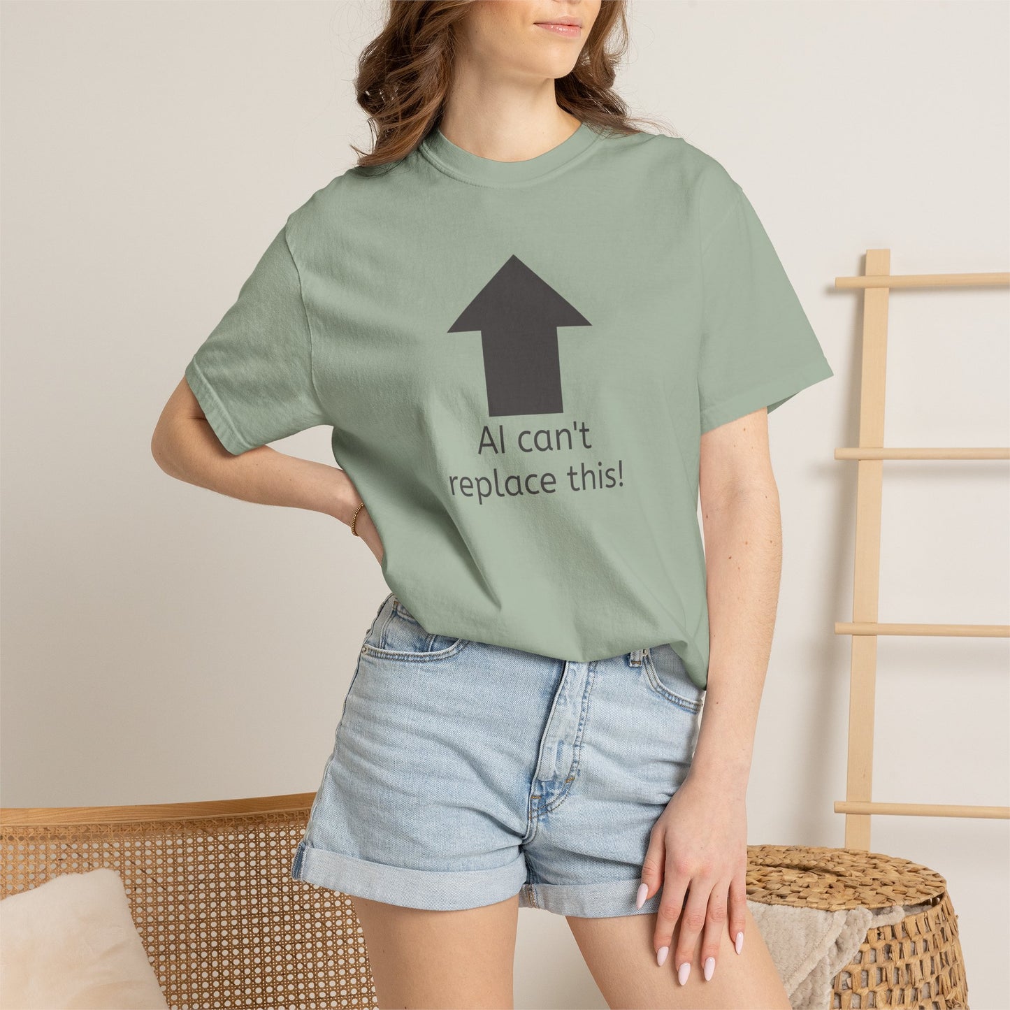 AI can't replace this! Unisex Garment-Dyed Short Sleeve T-shirt