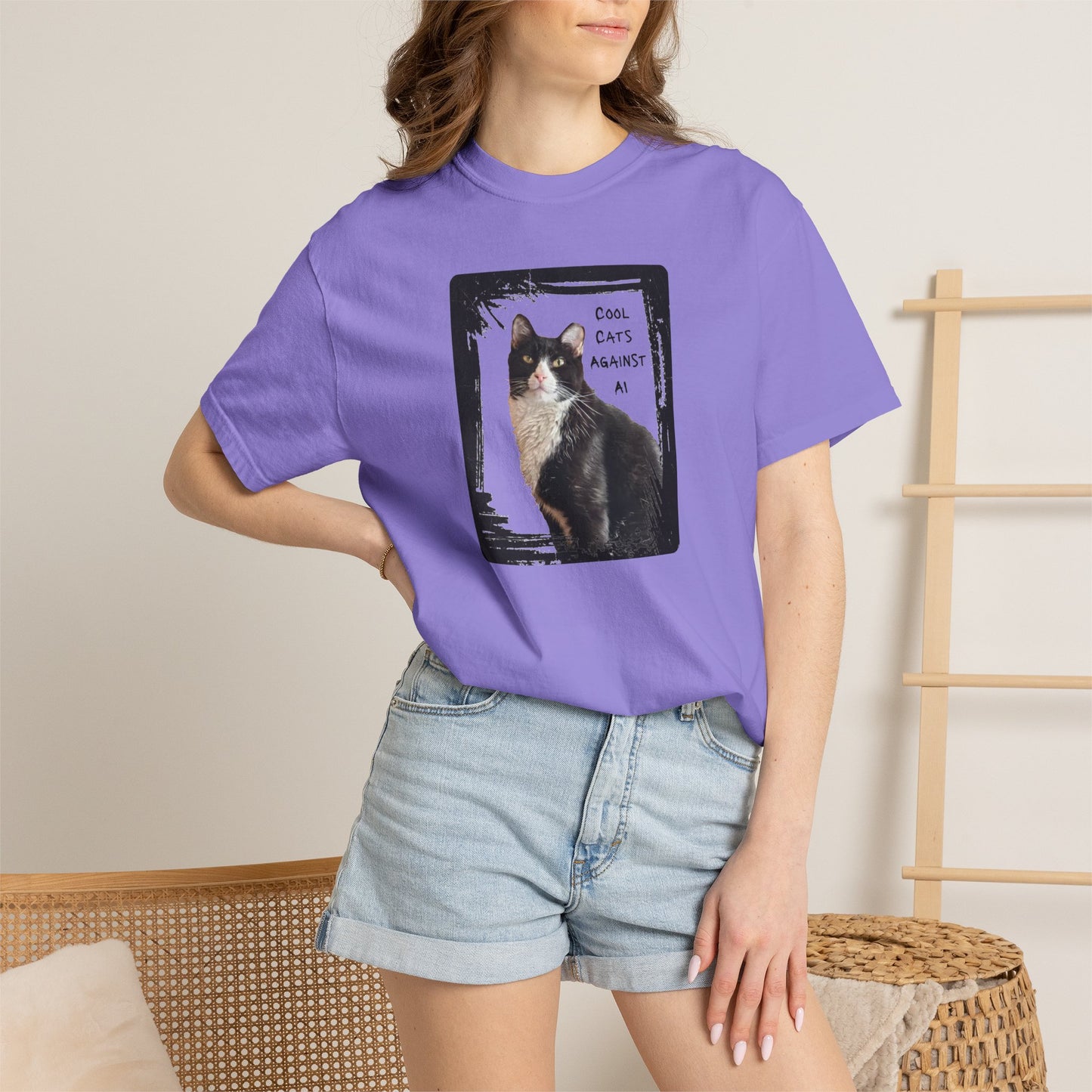 Cool Cats Against AI - Garment-Dyed T-shirt
