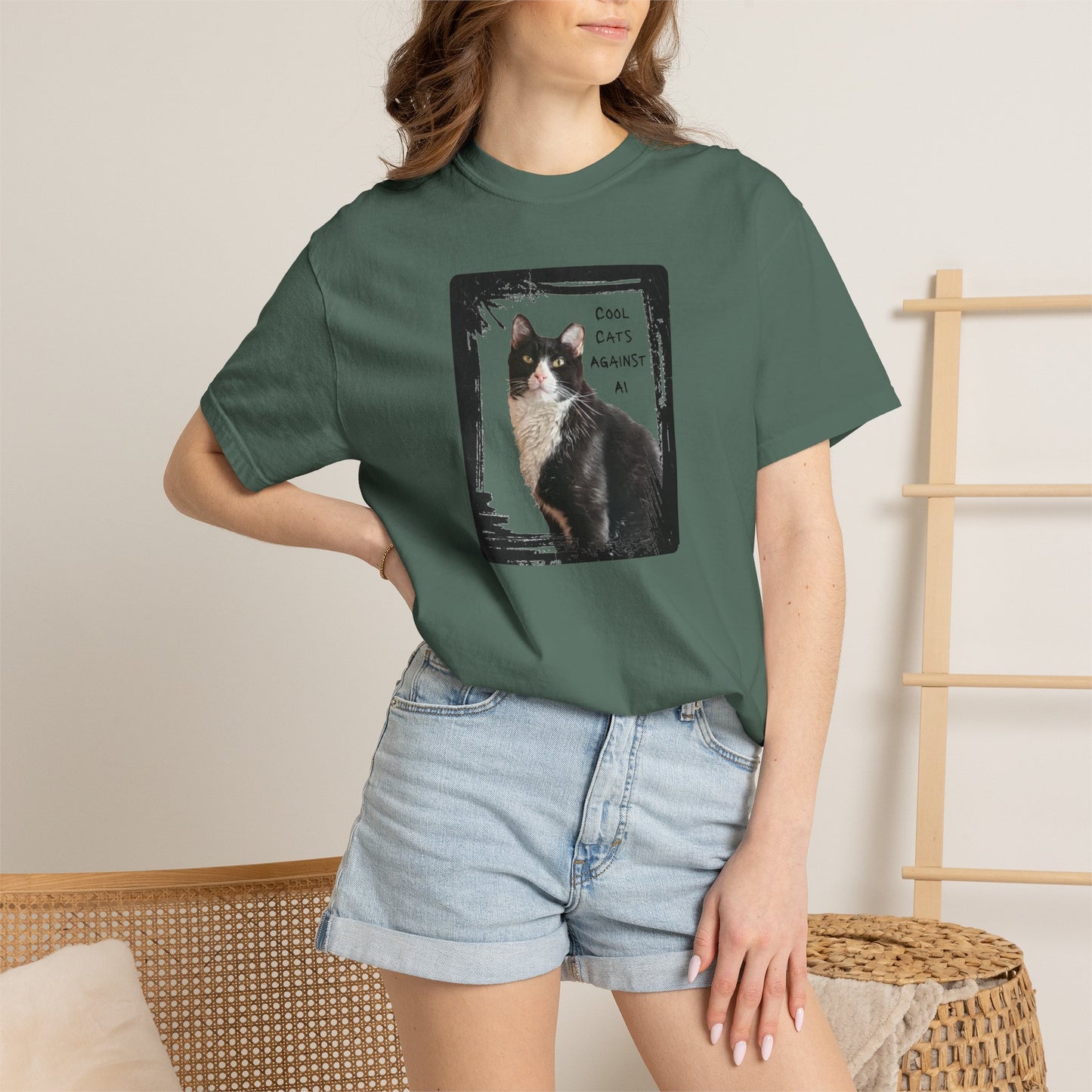 Cool Cats Against AI - Garment-Dyed T-shirt