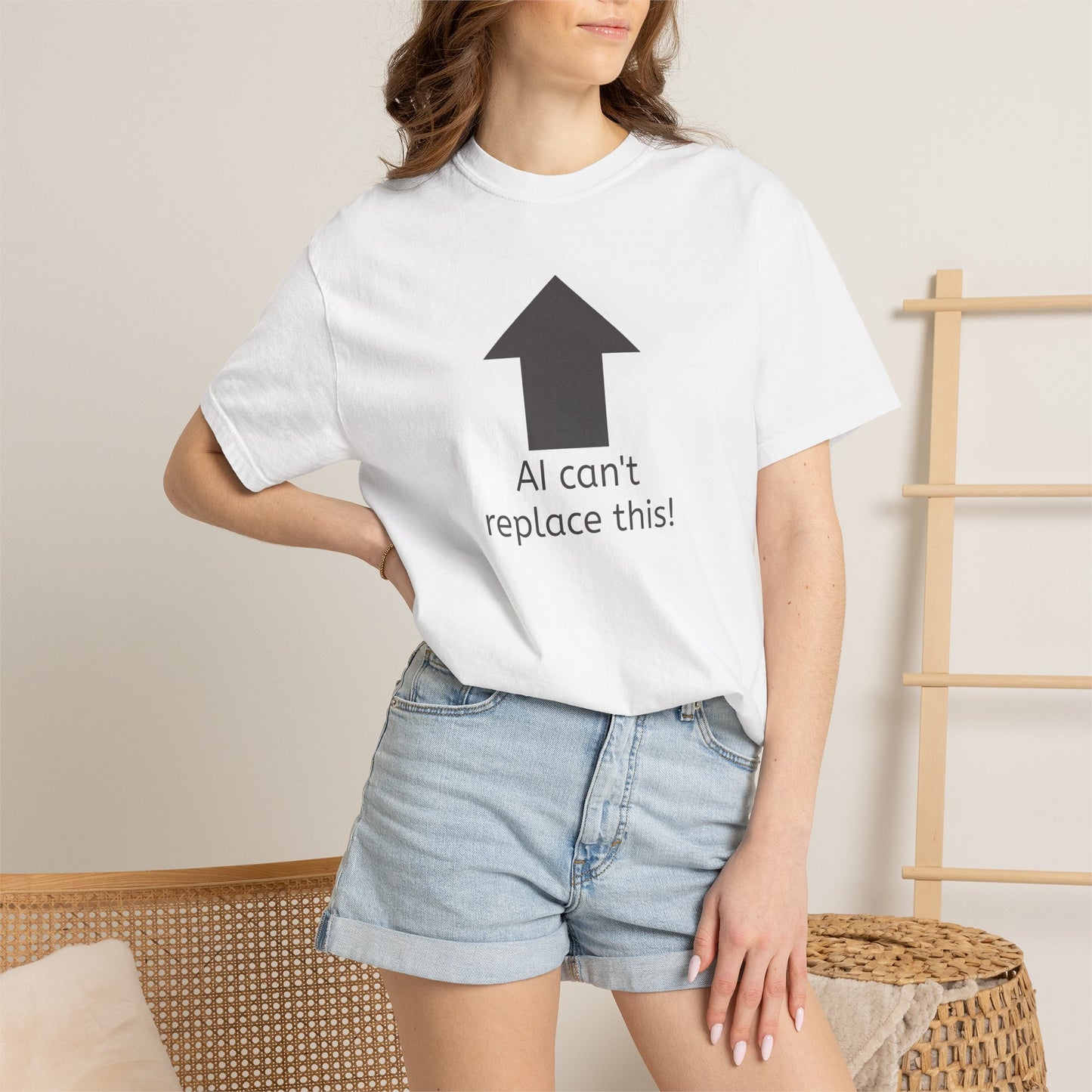 AI can't replace this! Unisex Garment-Dyed Short Sleeve T-shirt