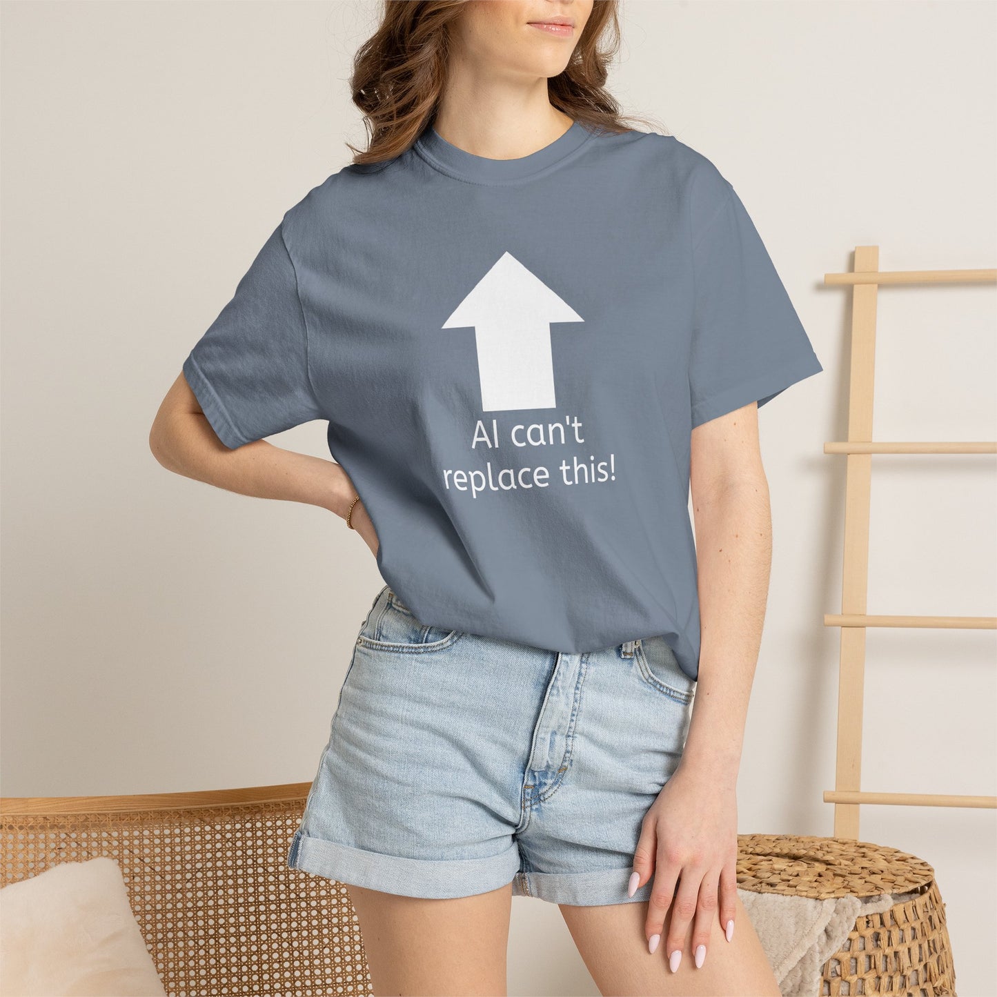 AI can't replace this! Unisex Garment-Dyed Short Sleeve T-shirt