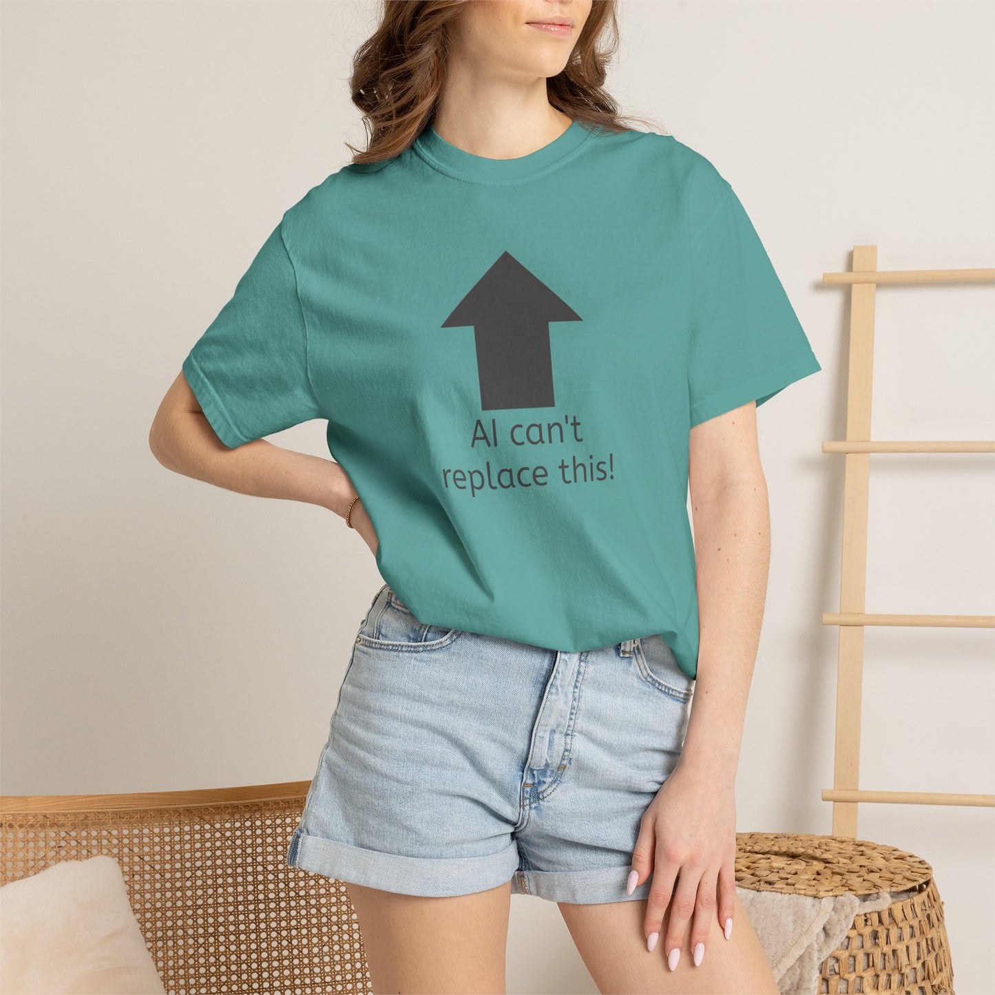 AI can't replace this! Unisex Garment-Dyed Short Sleeve T-shirt
