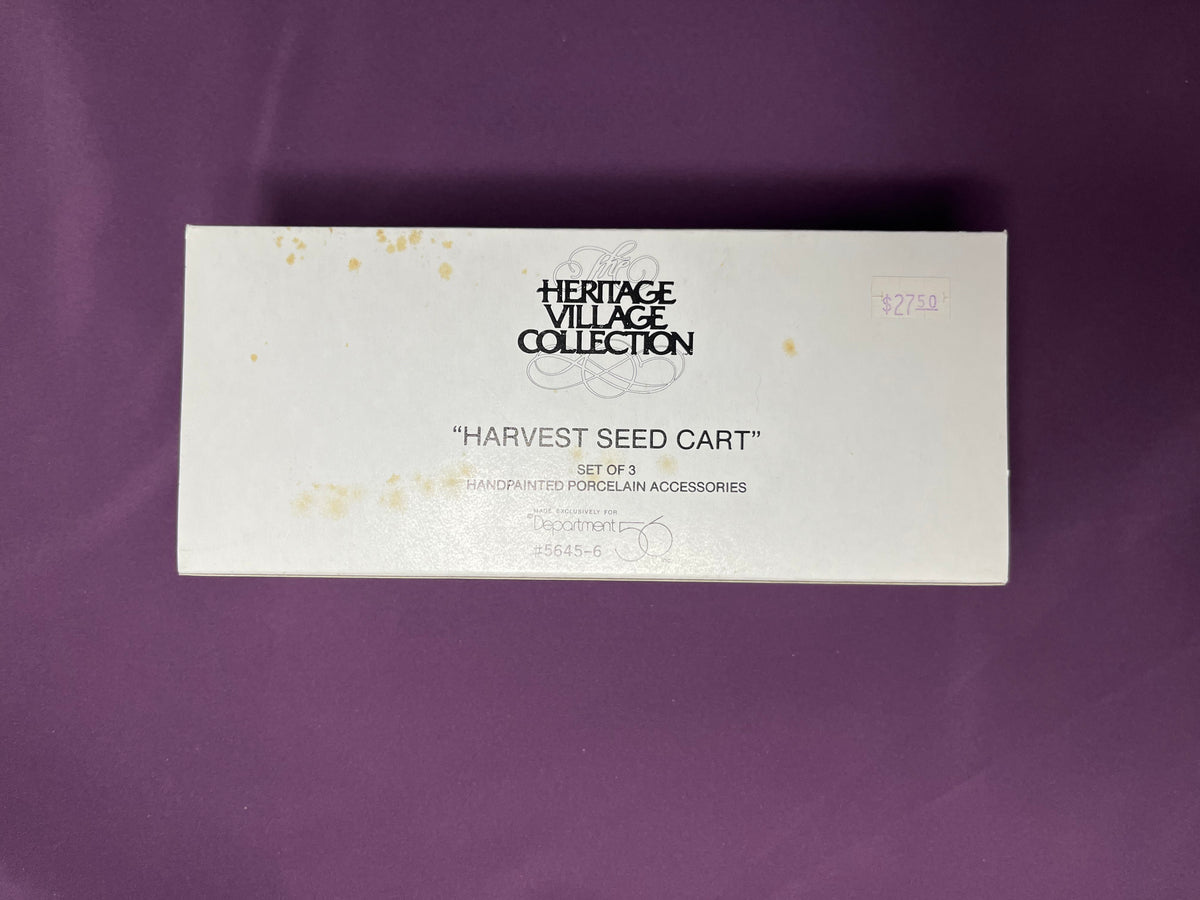 Harvest Seed Cart, Department 56 Heritage Village Collection #56456, 3 pieces