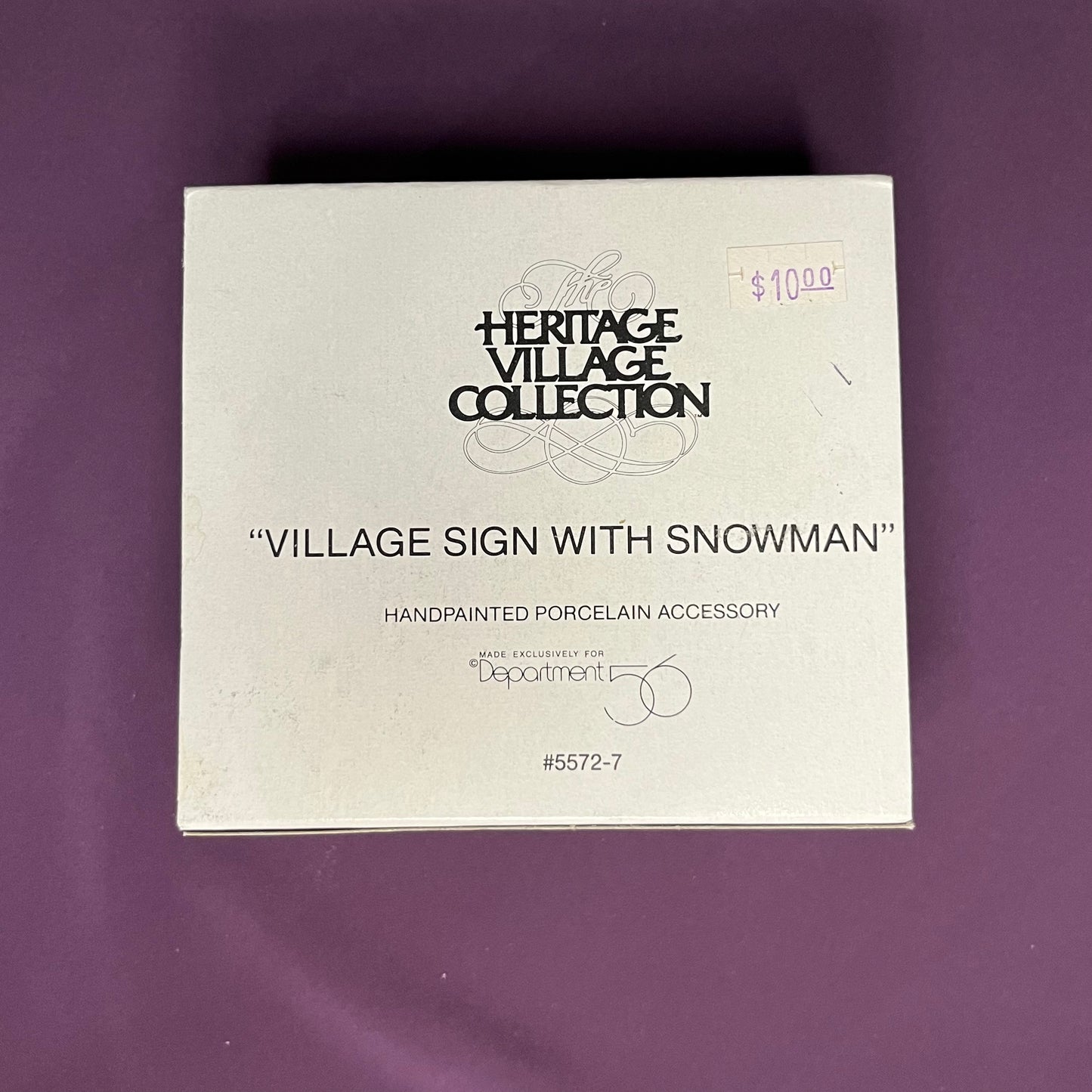 Village Sign with Snowman, Department 56 Heritage Village Collection, #55727