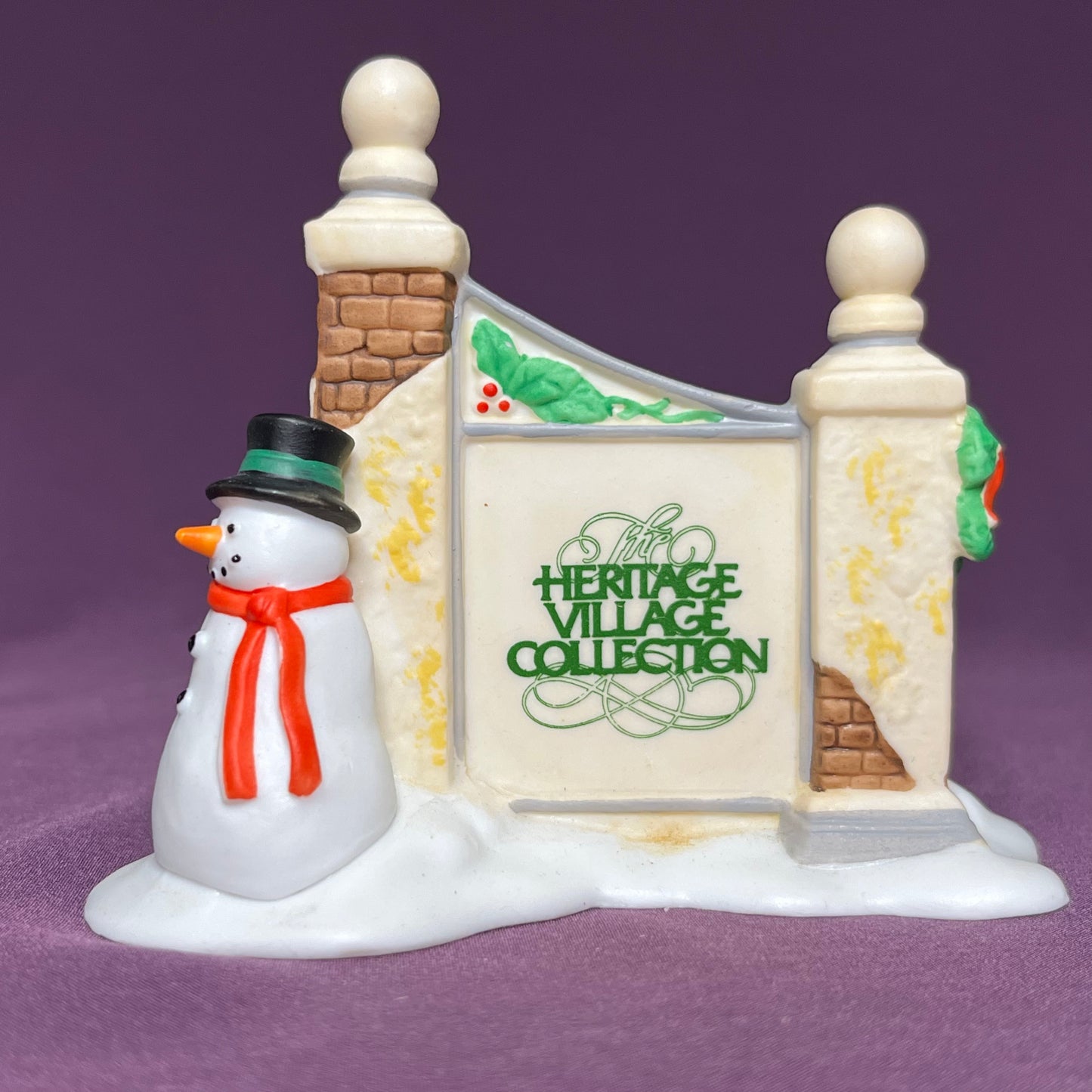 Village Sign with Snowman, Department 56 Heritage Village Collection, #55727