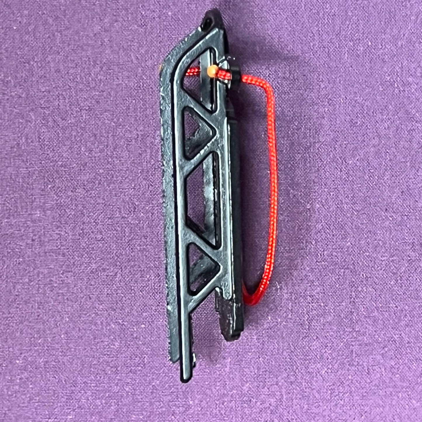Vintage Department 56 handpainted metal sled and skis, #52337