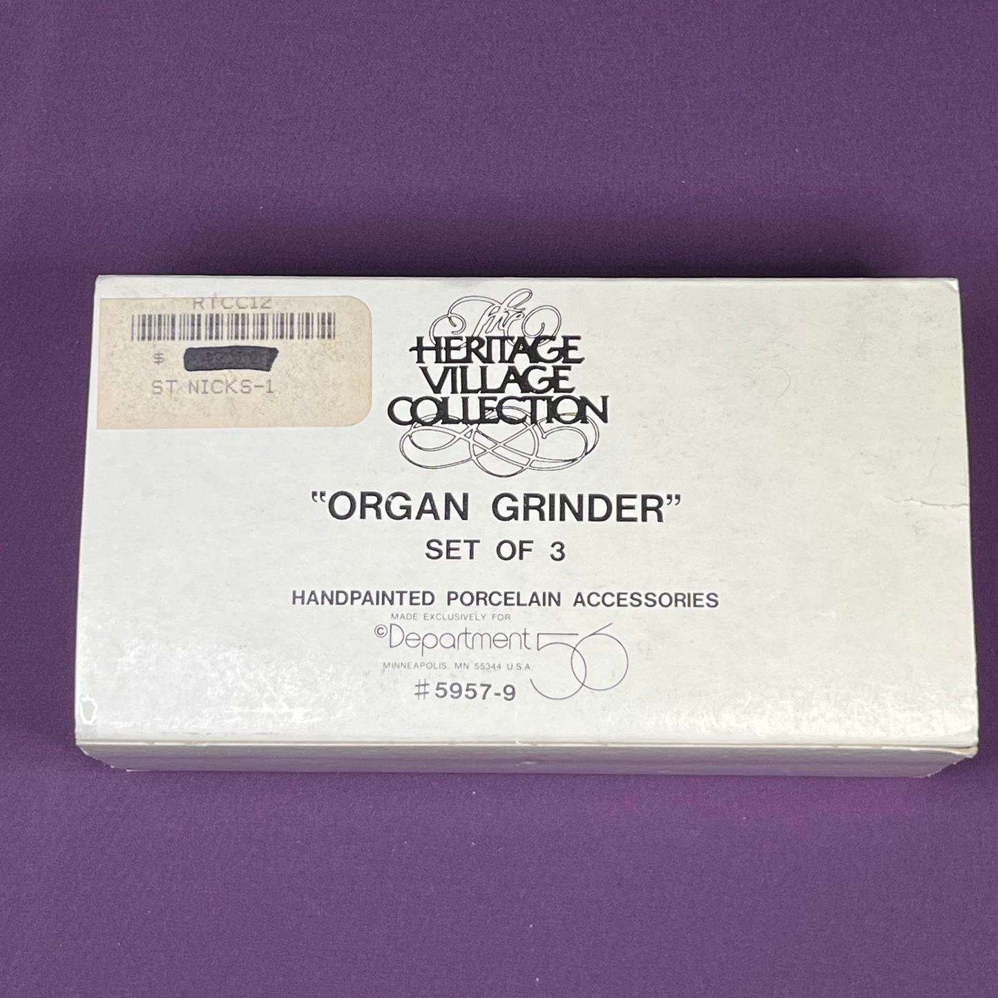 Organ Grinder, Department 56 Heritage Village Collection #5957-9