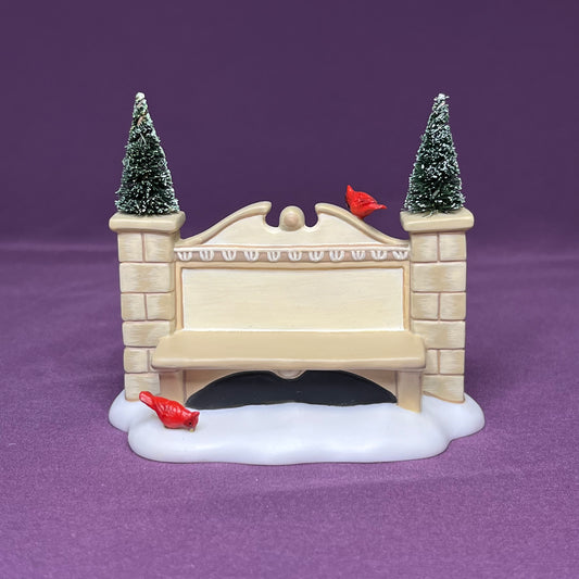 Village Sign and Bench, Department 56 #52882