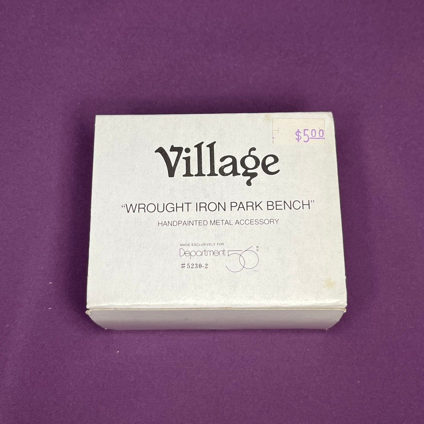 Wrought Iron Bench, Department 56 Village metal accessory, #5230-2