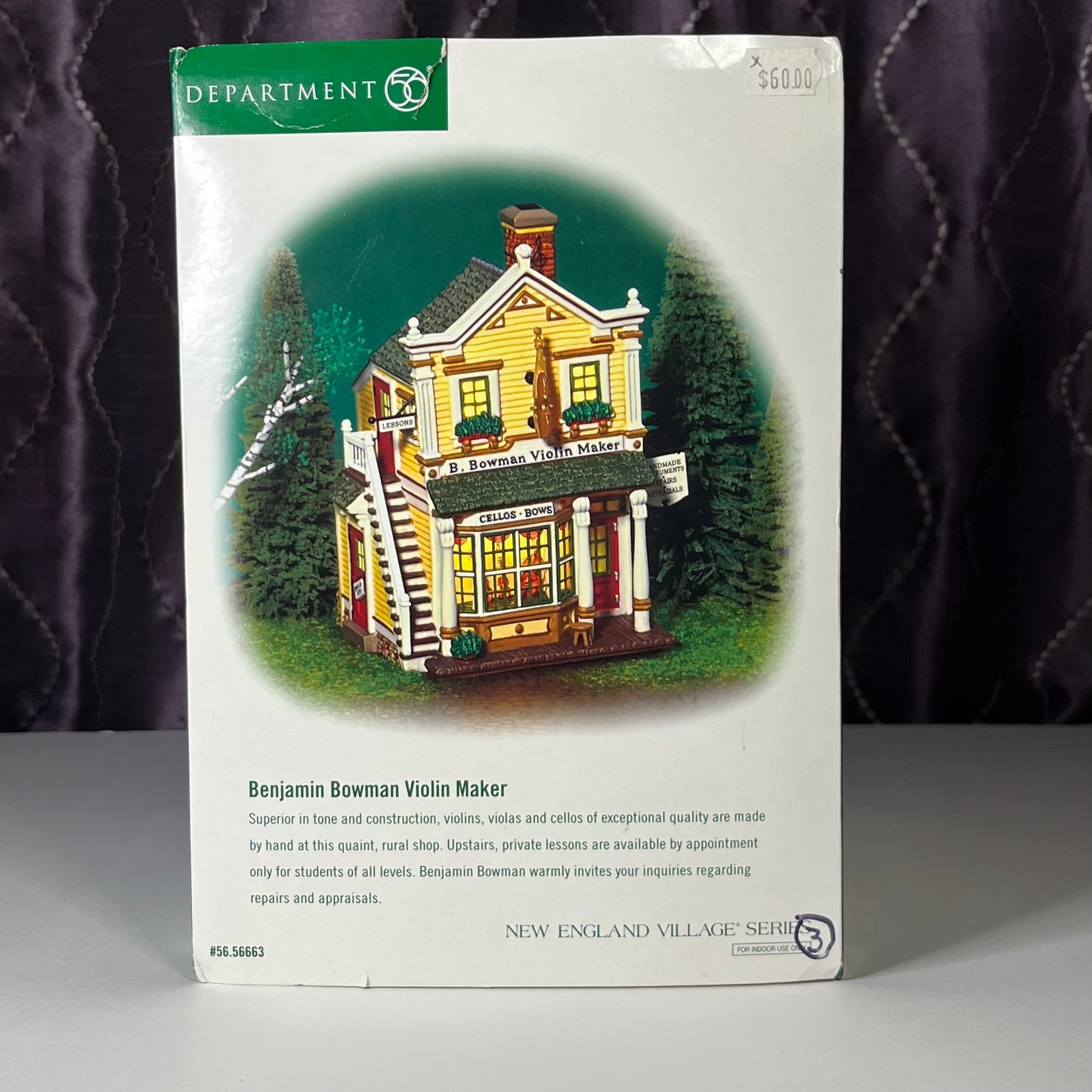 Benjamin Bowman Violin Maker, Department 56, New England Village #56663, 2002
