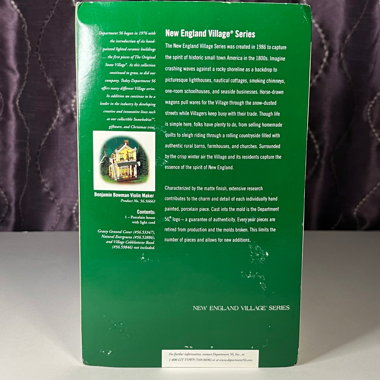 Benjamin Bowman Violin Maker, Department 56, New England Village #56663, 2002