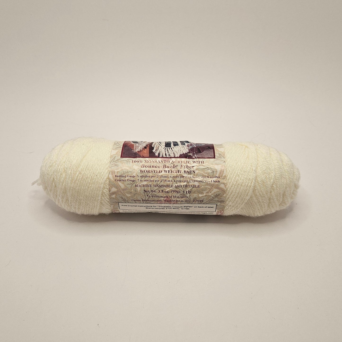 Dawn Sayelle Yarn, Off White, 100% Acrylic, Worsted