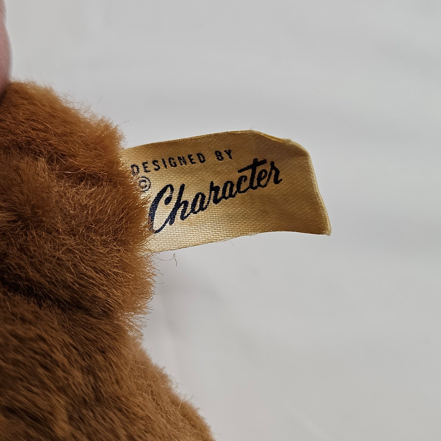 Vintage Designed by Character Brown Teddy Bear, 12 inches tall