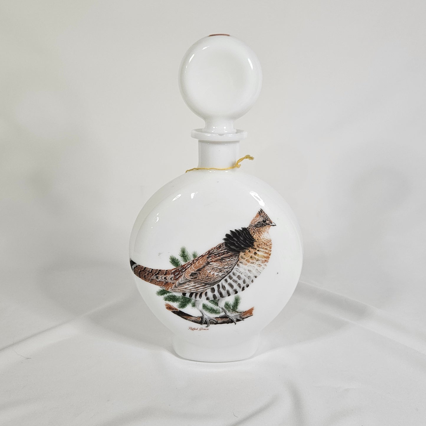 Dant Distillery Vintage Milk Glass Whiskey Decanters, Field Birds