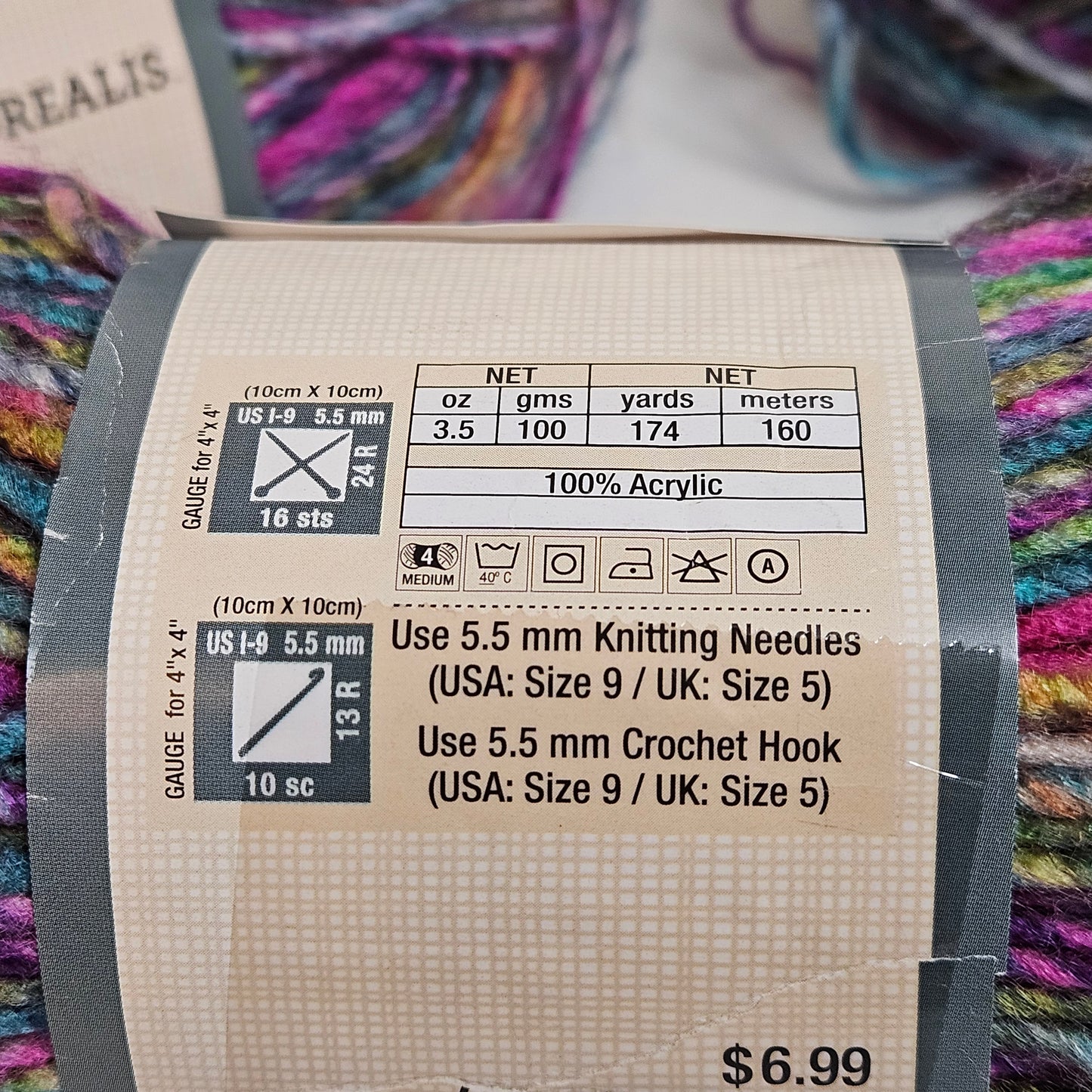 Yarn Bee Aurora Borealis acrylic yarn, various colors