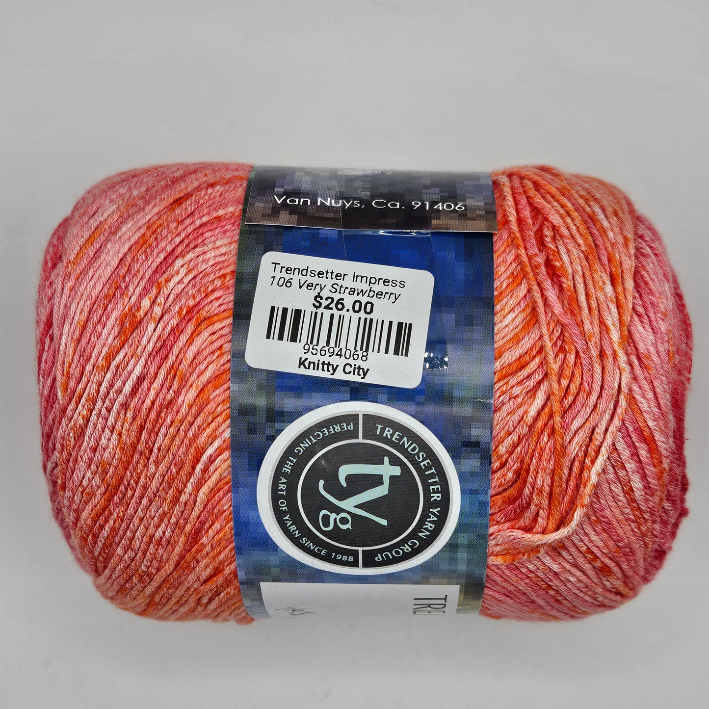 Impress Yarn by Trendsetter Yarns, Very Strawberry, Discontinued,