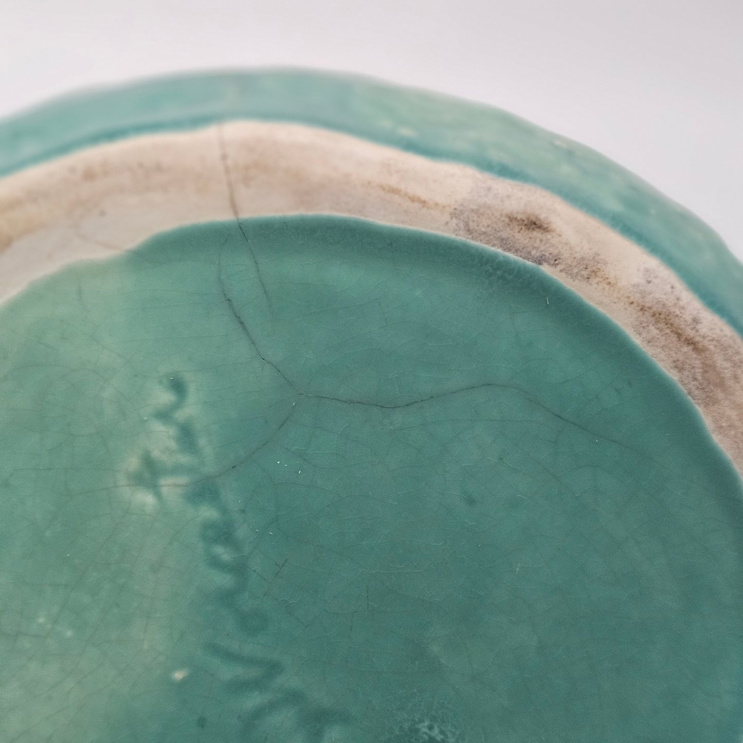 Vintage Pitcher by Worcester, blue green pottery, 9 x 7 x 6