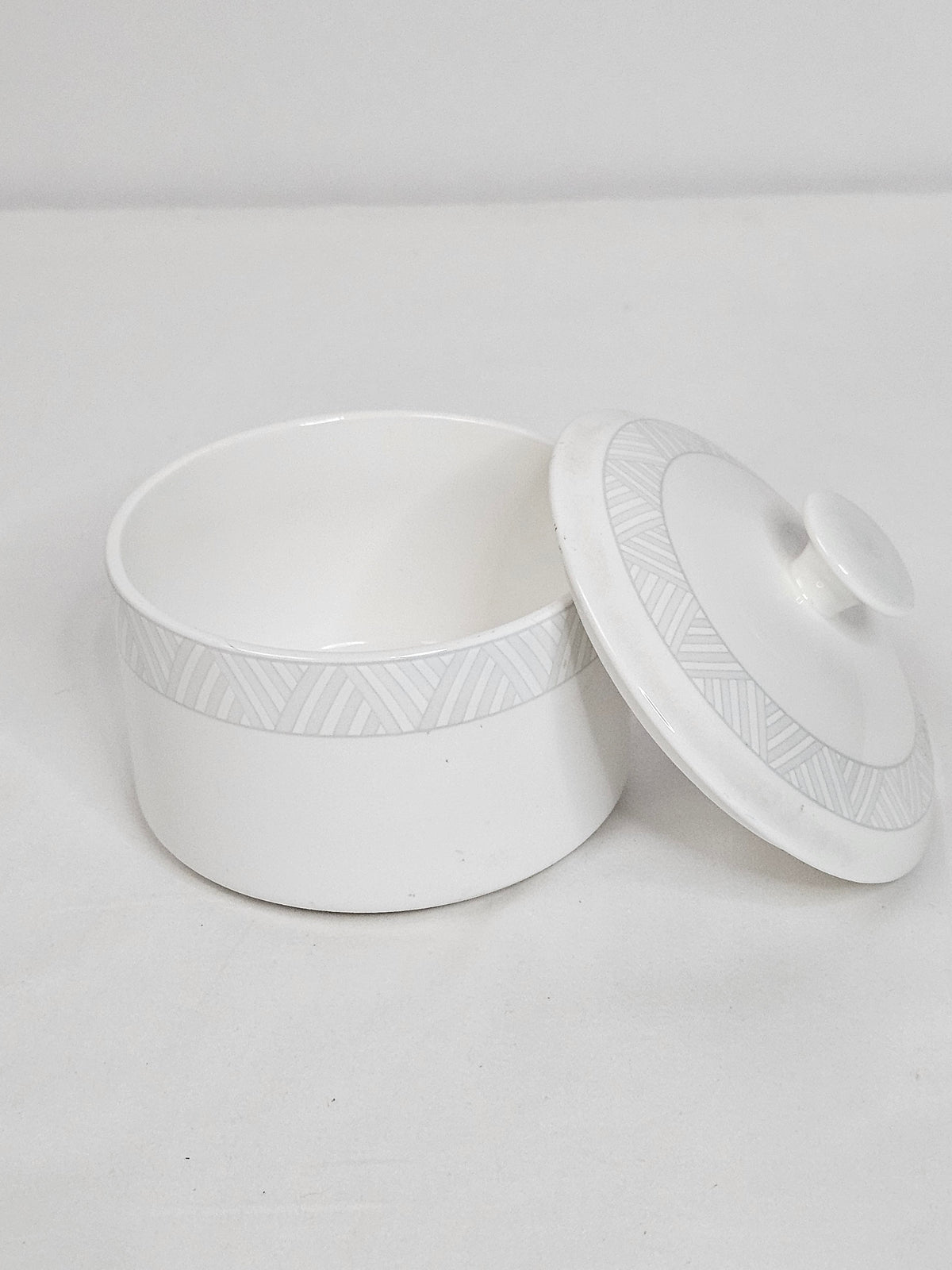 Vintage Mikasa Skyline covered sugar bowl, Alumicron China