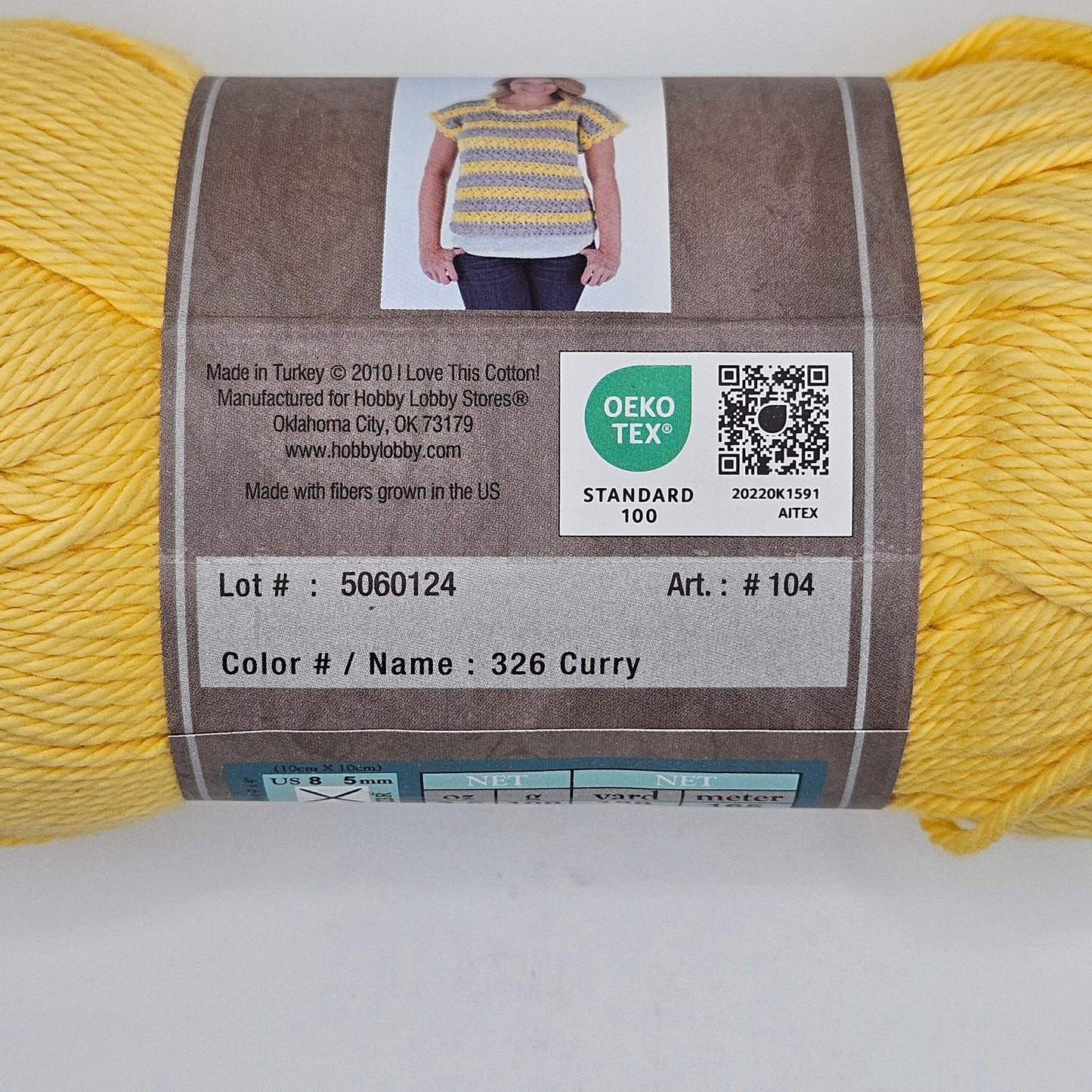 I Love This Cotton Medium Yarn for Crocheting & Knitting Soft Yarn Skein 180 Yds