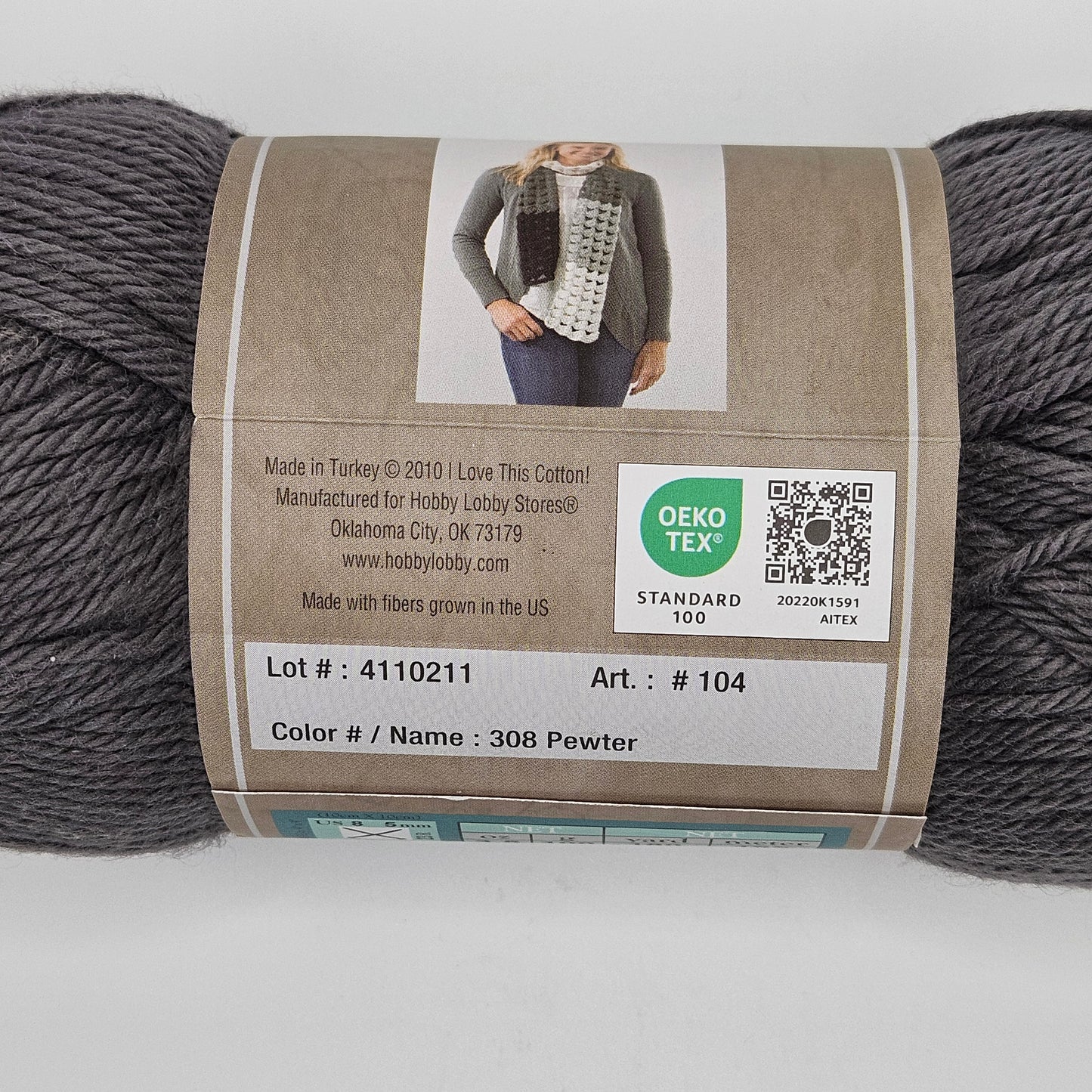 I Love This Cotton Medium Yarn for Crocheting & Knitting Soft Yarn Skein 180 Yds