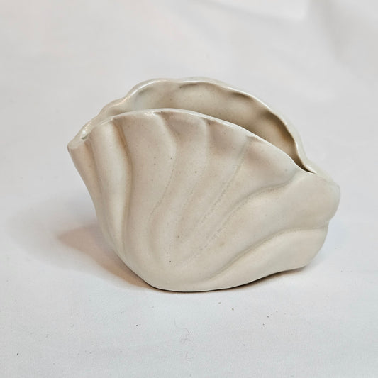 Vintage Niloak Pottery shell vase, ivory