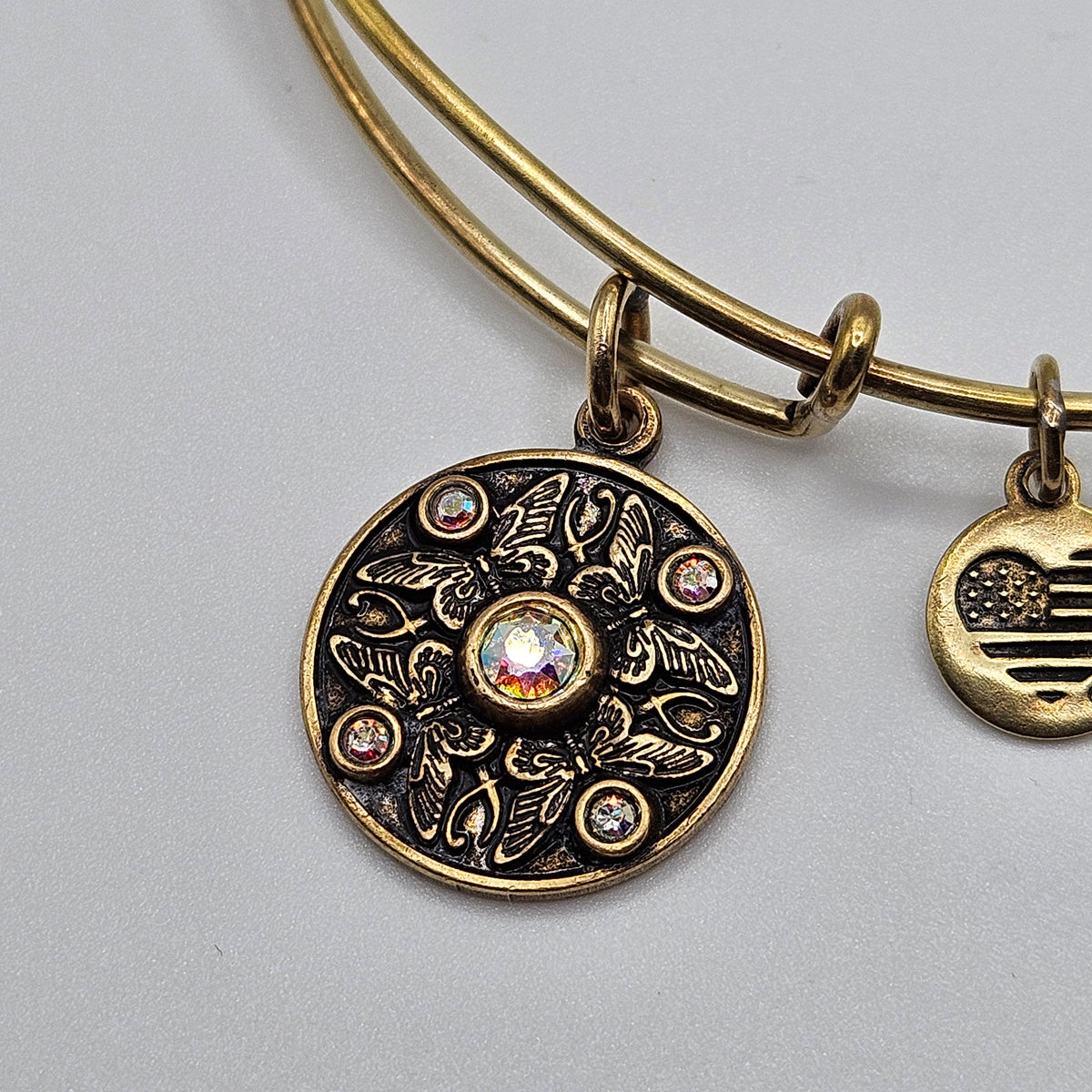 Alex and Ani Gold Toned Bangle Bracelet, Wings of Change, 2016