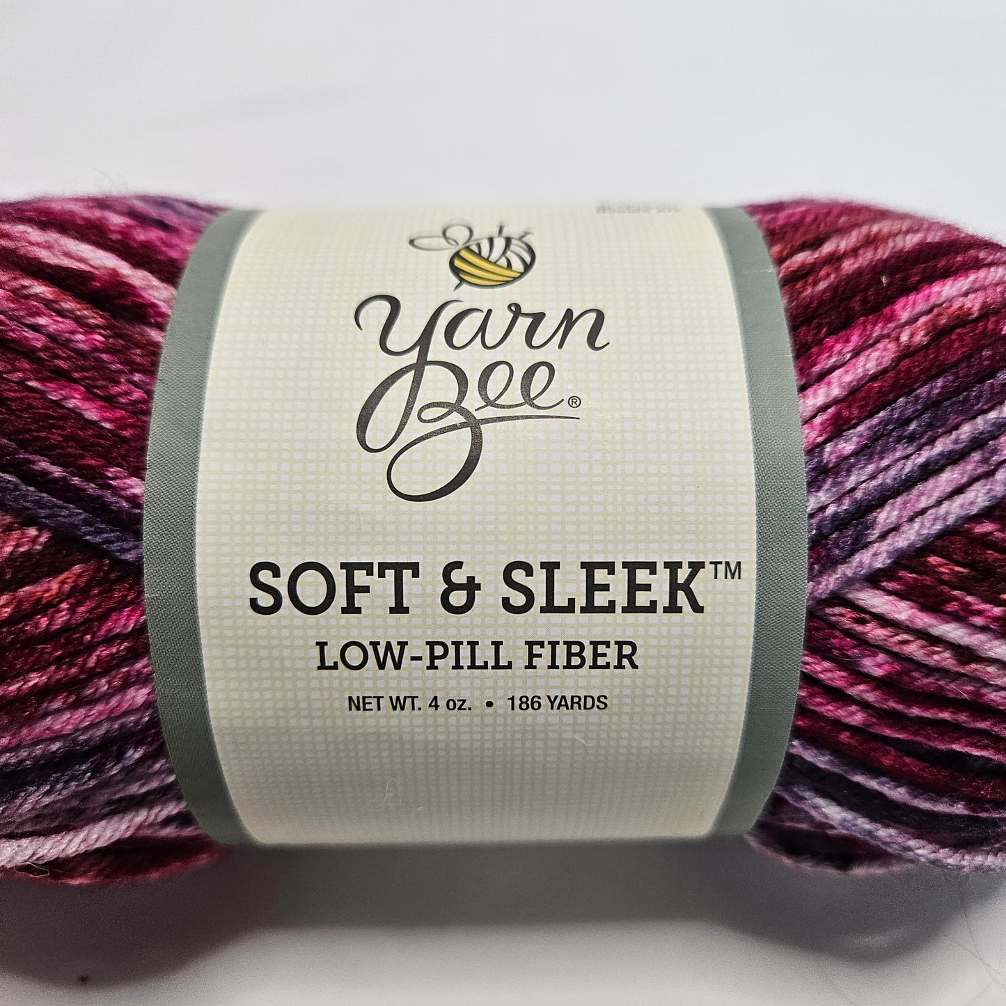 Yarn Bee Soft & Sleek low pill acrylic yarn, color Berry Mix