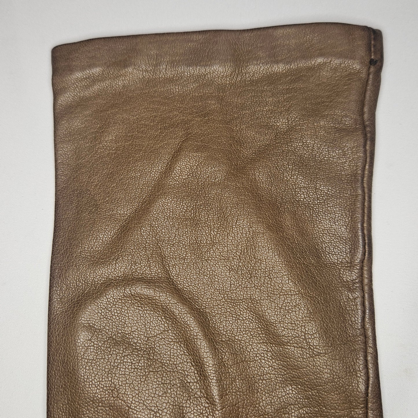 Vintage women's brown leather gloves by Grandoe, size 6.5, silk lined