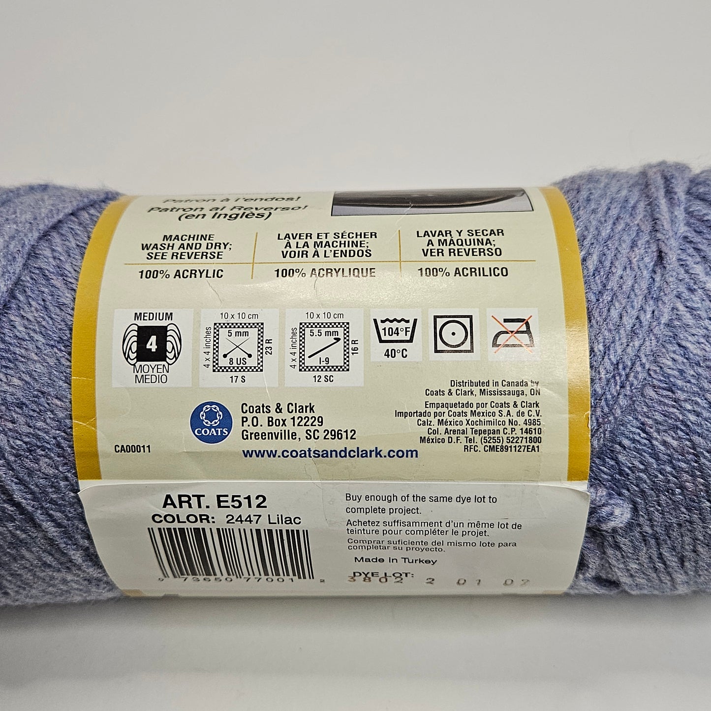 TLC Heathers Yarn in Lilac