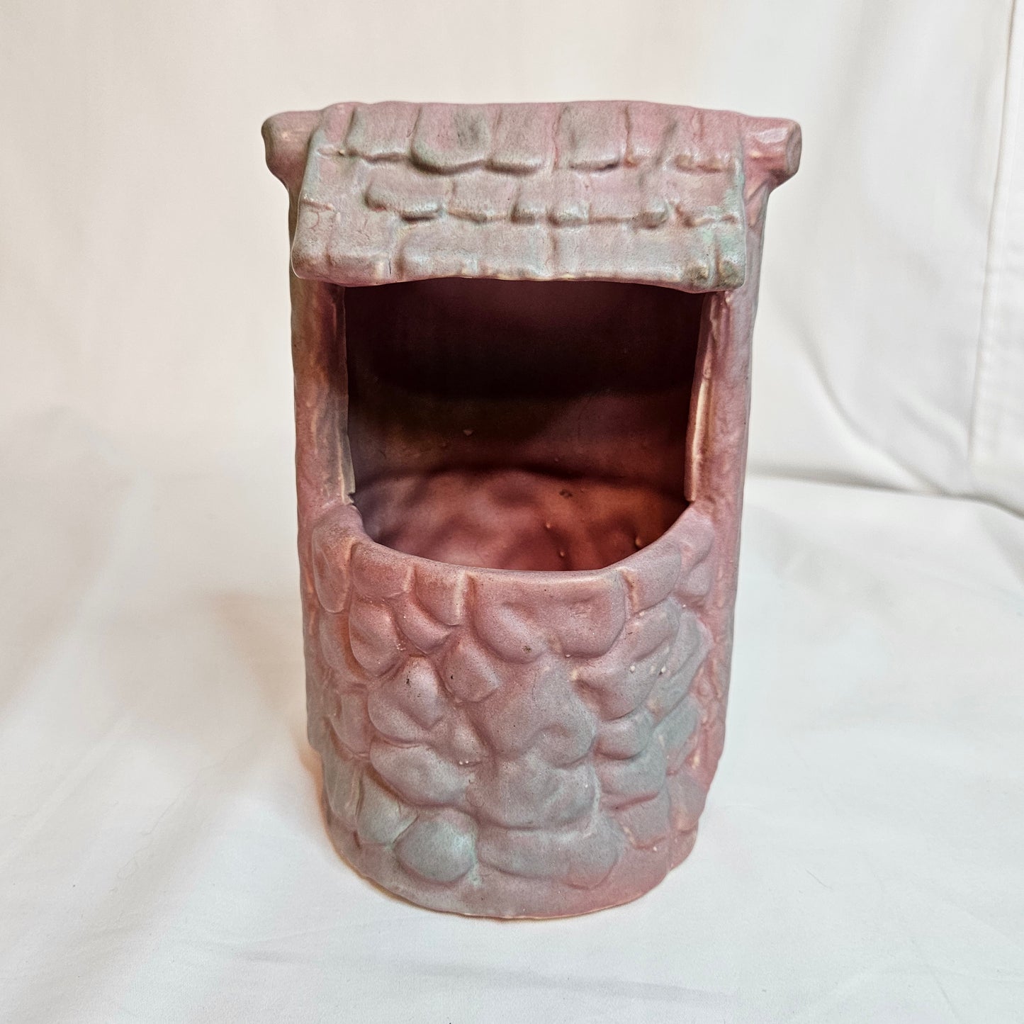 Niloak Covered Wishing Well vintage planter, 1930s