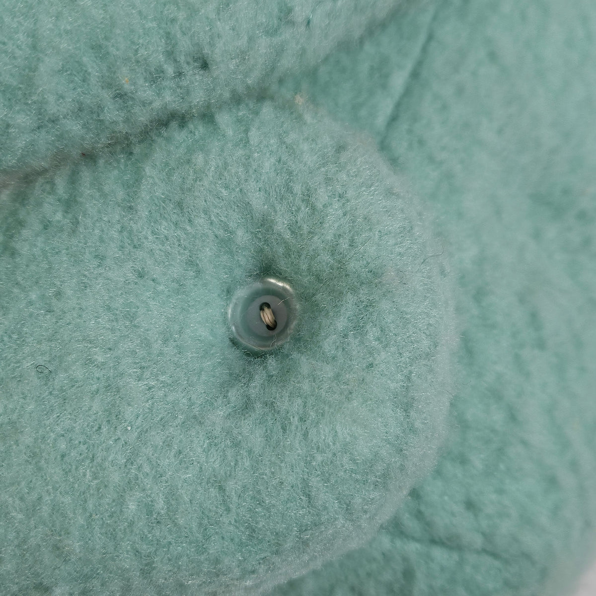 Handmade Vintage Jointed Teddy Bear, Light Blue Green color with lace collar