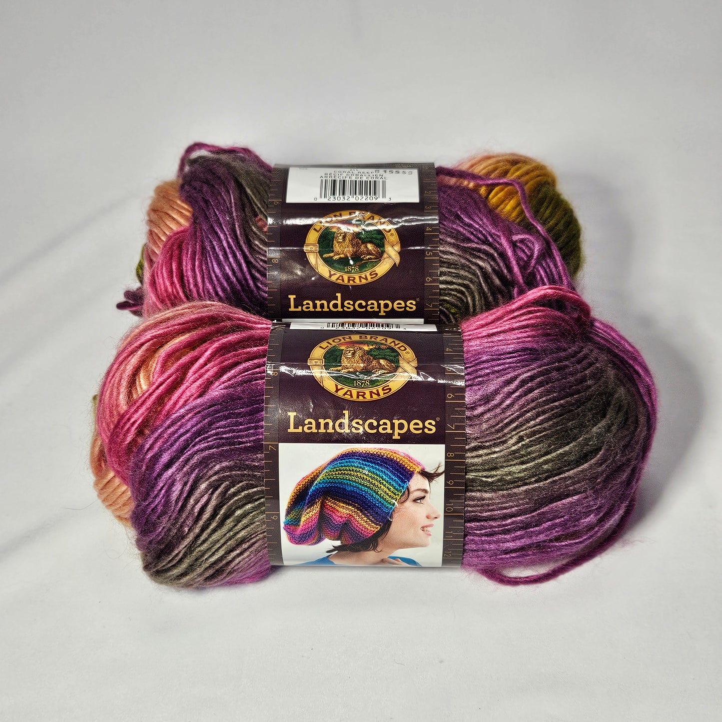 Lion Brand Landscapes yarn, Coral Reef, 4 medium, 2 skeins