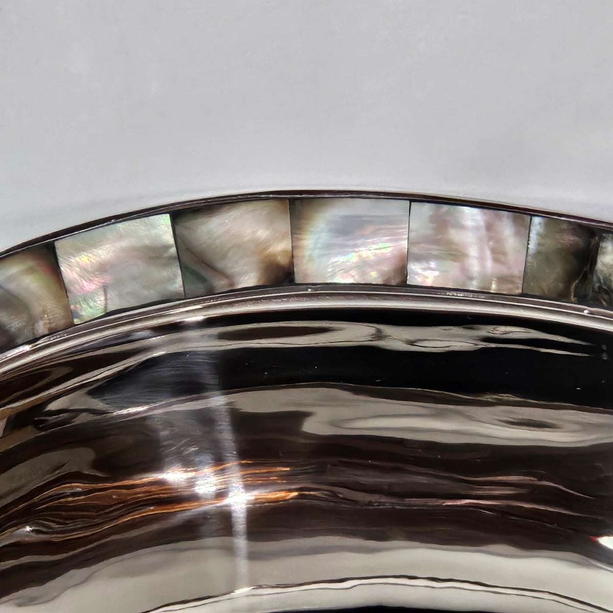 Michael Aram stainless steel bowl with abalone shell accents