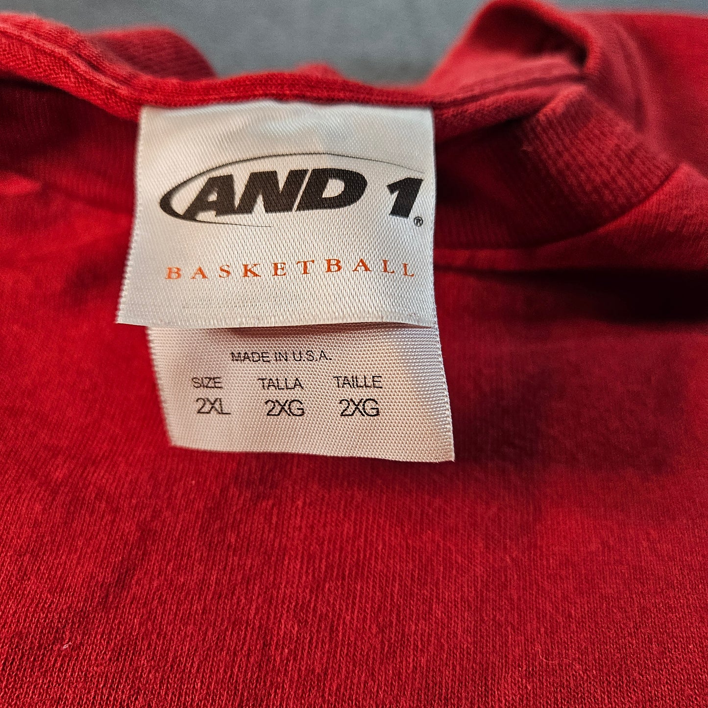 And1 Basketball red T-shirt, size 2XL